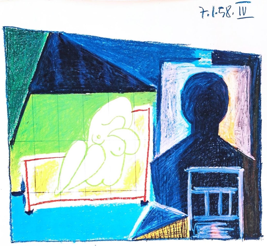 Pablo Picasso, 7.1.58. IV (Cramer 155), La Chute d'Icare, Limited Edition Heliogravure (1 of 4)