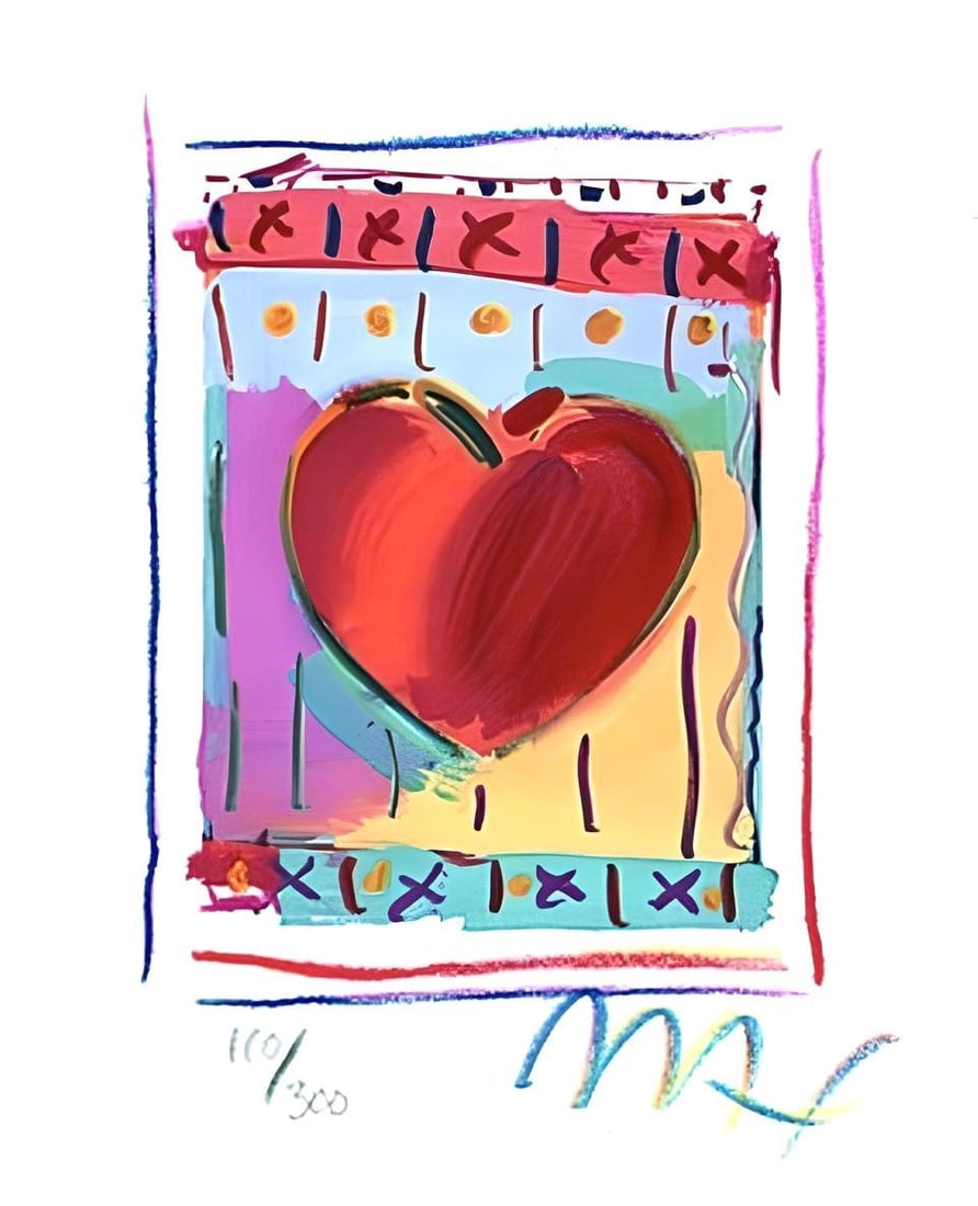 Peter Max, Heart Series II, Hand Signed, Official Limited Edition Lithograph (1 of 1)