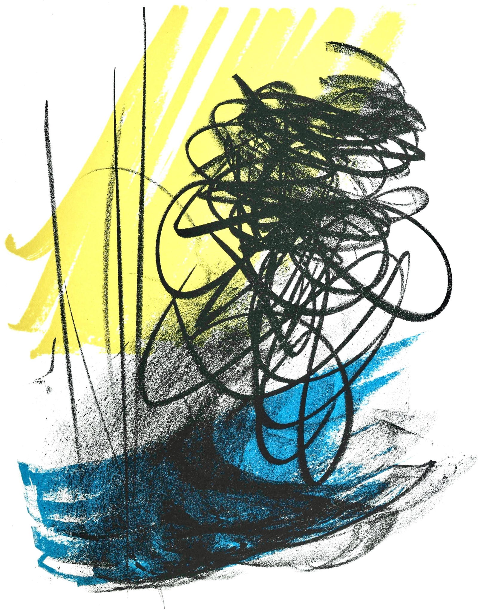Hans Hartung, L differe-2, San Lazzaro et ses Amis, XXe siecle, Limited Edition Lithograph (1 of 4)