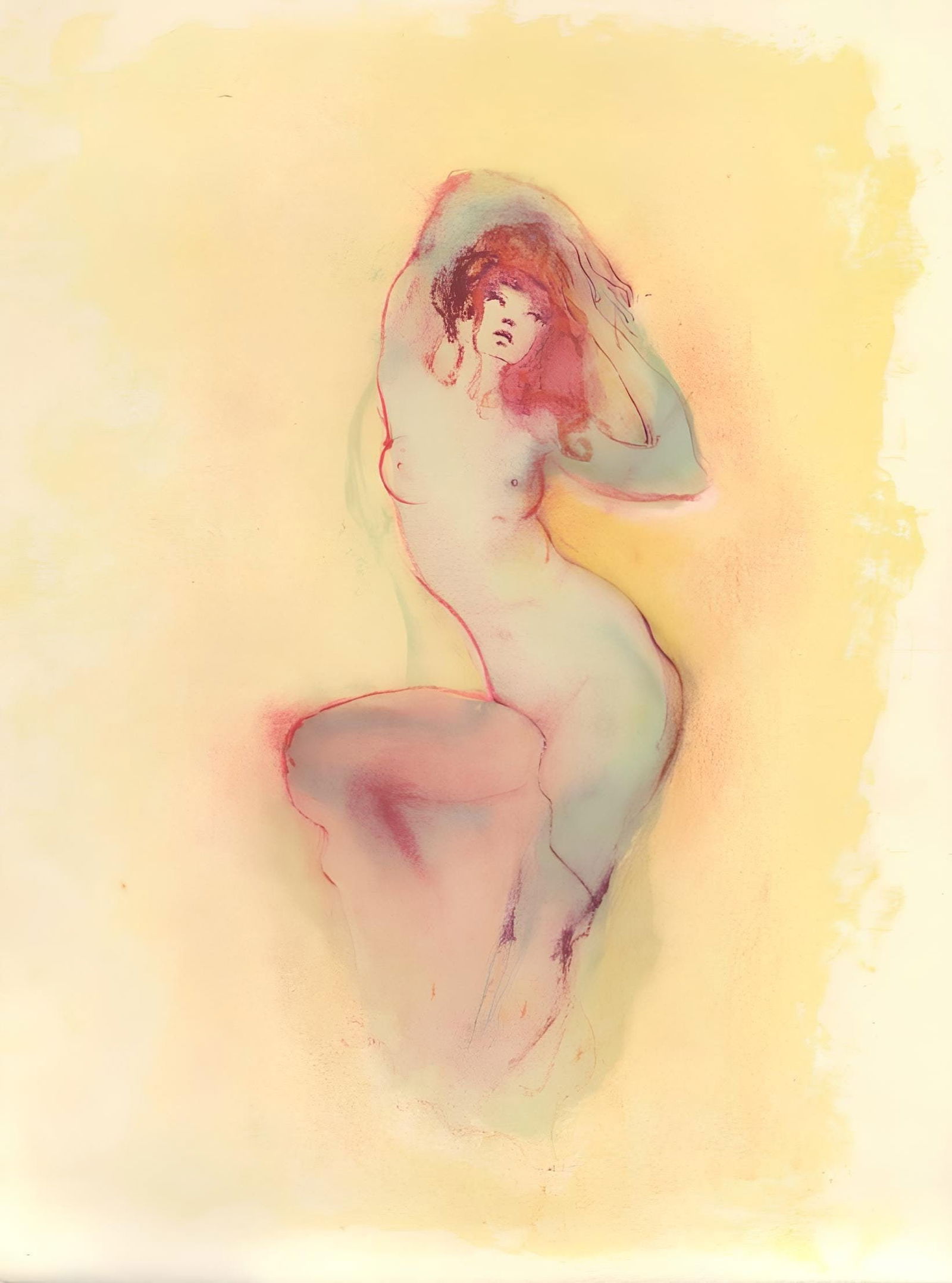 Leonor Fini, Composition, Parallelement, Limited Edition Lithograph: Lithograph on grand velin d'Arches paper. Paper size: 15.94 x 11.61 inches. Excellent condition. Inscription: unsigned and unnumbered, as issued. Notes: from the folio, Parallelement, Illustre de lith