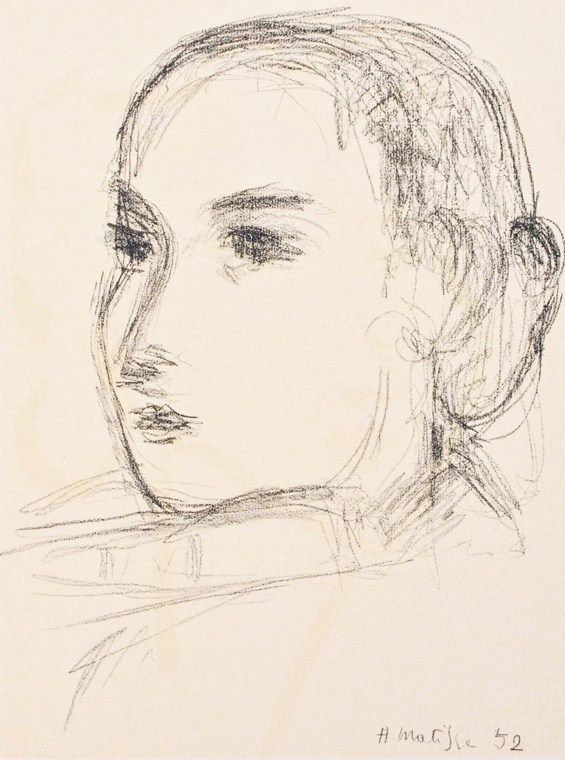 Henri Matisse, Madame Suzanne Bistesi, Portraits par Henri Matisse, Limited Edition Heliogravure: Heliogravure on velin paper, mounted on velin paper backing sheet, as issued. Paper Size: 12 x 9.25 inches; image size: 9.45 x 6.69 inches. Inscription: Signed in the plate and unnumbered, as issued.