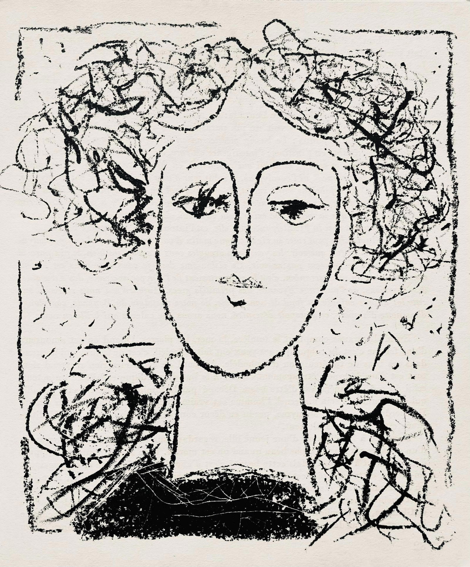 Andre Marchand, Composition, pierre a feu provence noire, Limited Edition Lithograph: Lithograph on velin du Canson & Montgolfier Vidalon-Les-Annonay paper. Paper size: 9.45 x 8.27 inches. Excellent condition. Unsigned and unnumbered, as issued. Notes: From the volume, pierre a feu pro