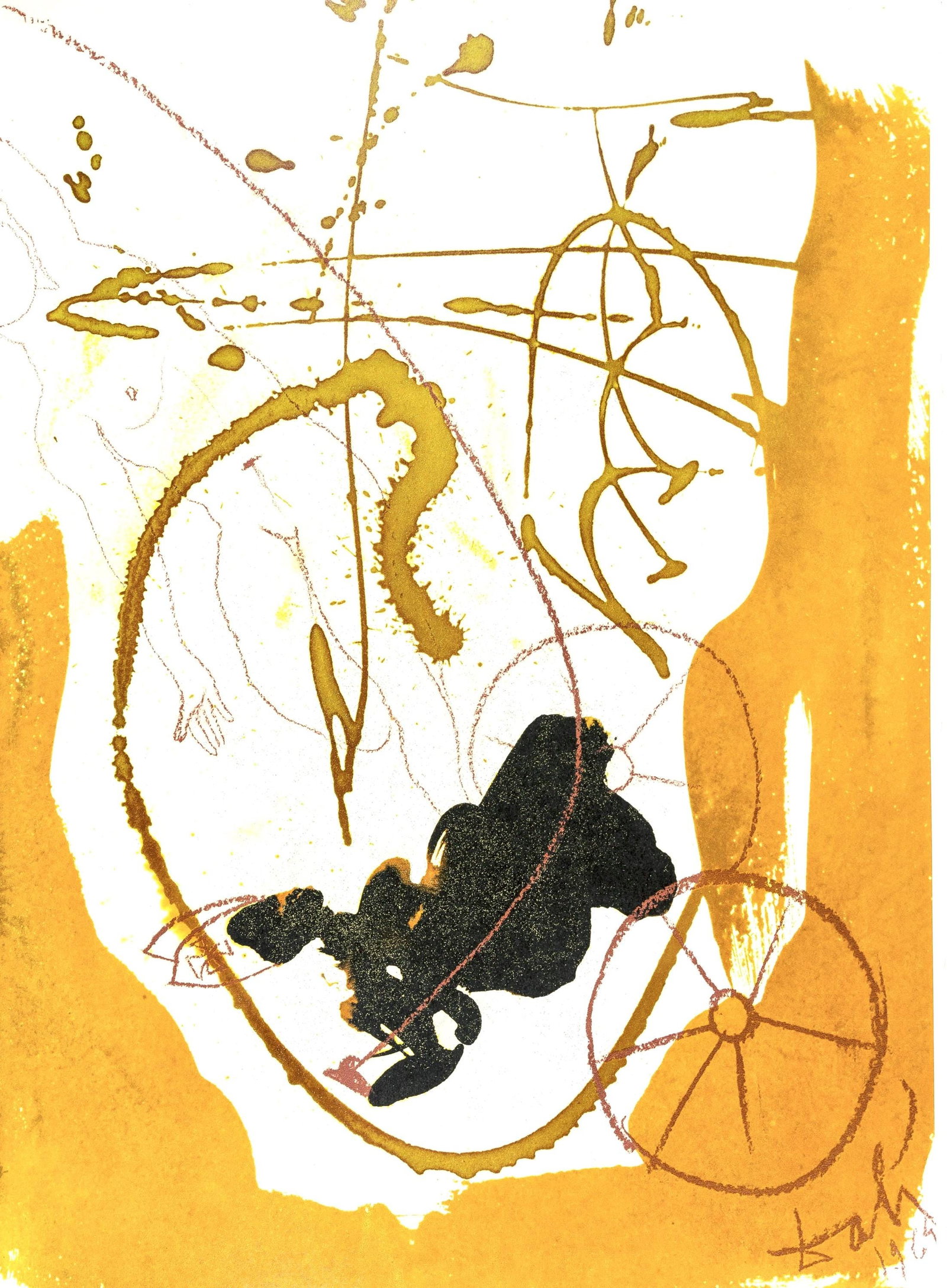 Salvador Dali, Composition (Michler/Lopsinger 1600; Field 69-3), Biblia Sacra, Limited Edition: Lithograph in colors on velin Fabriano charta ex meris pannis "ab alveo" manu fabricata, perlucidis figuris intexta paper. Paper size: 19 x 13.75 inches. Inscription: Signed in the plate and unnumbere