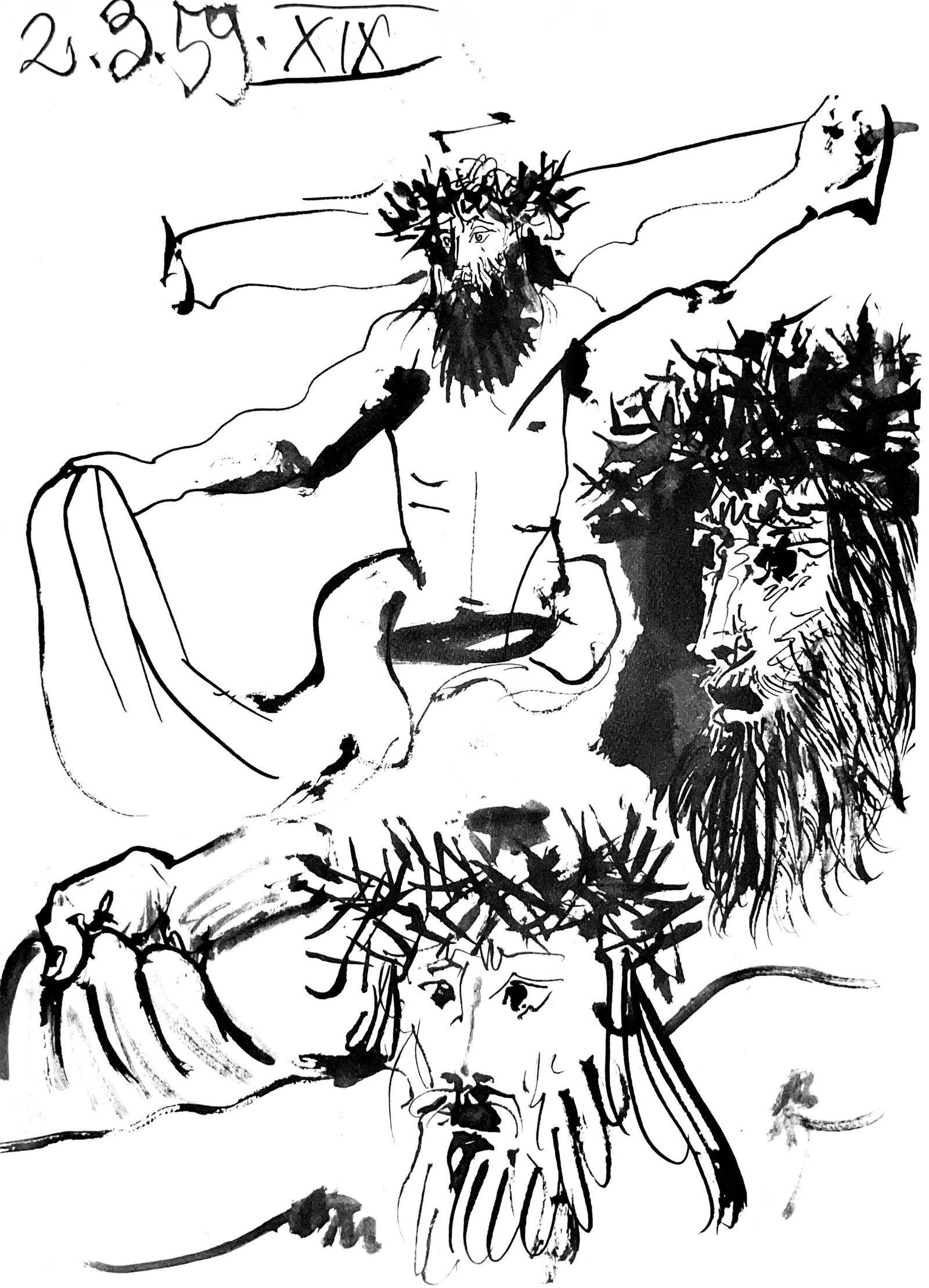 Pablo Picasso, Composition (Bloch 1276; Czwiklitzer 23), Toros y Toreros, Limited Edition Lithograph: Heliogravure on velin paper. Paper Size: 14.75 x 10.5 inches. Inscription: Unsigned and unnumbered, as issued. Notes: From the album, Pablo Picasso, Toros y toreros, 1961. Published by Les Editions