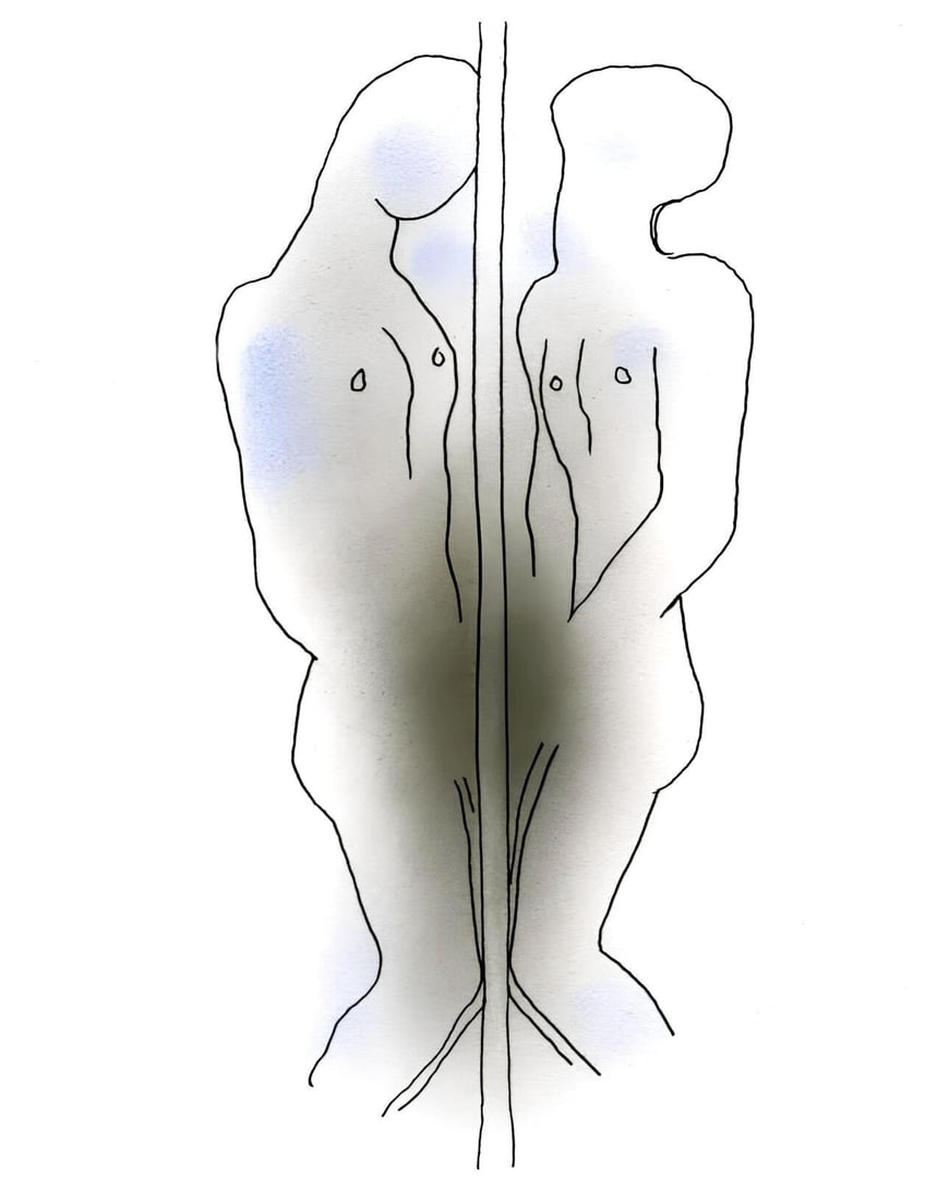 Jean Cocteau, Composition, Le Livre Blanc, Limited Edition Lithograph: Lithograph and stencil with hand coloring on velin d'Arches paper. Paper size: 11.8125 x 9.0625 inches. Excellent condition. Inscription: unsigned and unnumbered, as issued. Notes: from the folio, Le