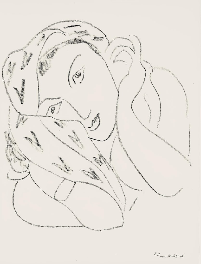 Henri Matisse, Serie L, var. 11 (Duthuit 9), Henri Matisse, Dessins, Themes et variations, Limited: Lithograph on velin pur fil paper. Paper Size: 12.875 x 9.625 inches. Excellent condition. Inscription: Signed in the plate and unnumbered, as issued. Notes: From the folio, Henri Matisse, Dessins, Th