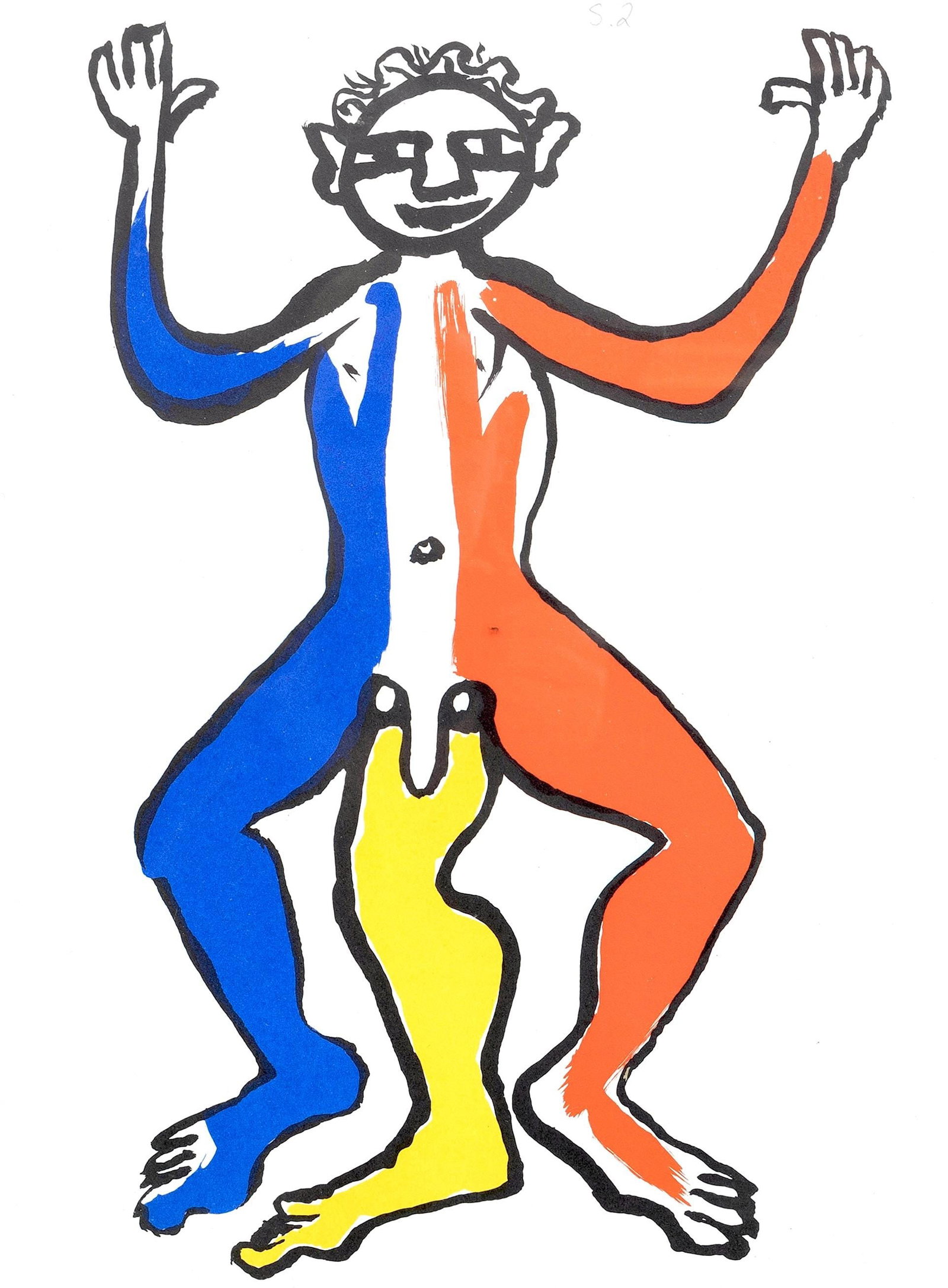 Alexander Calder, Un Patriote, Derriere le miroir, Limited Edition Lithograph: Lithograph on velin paper. Paper Size: 15 x 11 inches. Inscription: Unsigned and unnumbered, as issued. Condition: Very good/excellent, consistent with age. Notes: From the folio, Derriere le miroir,