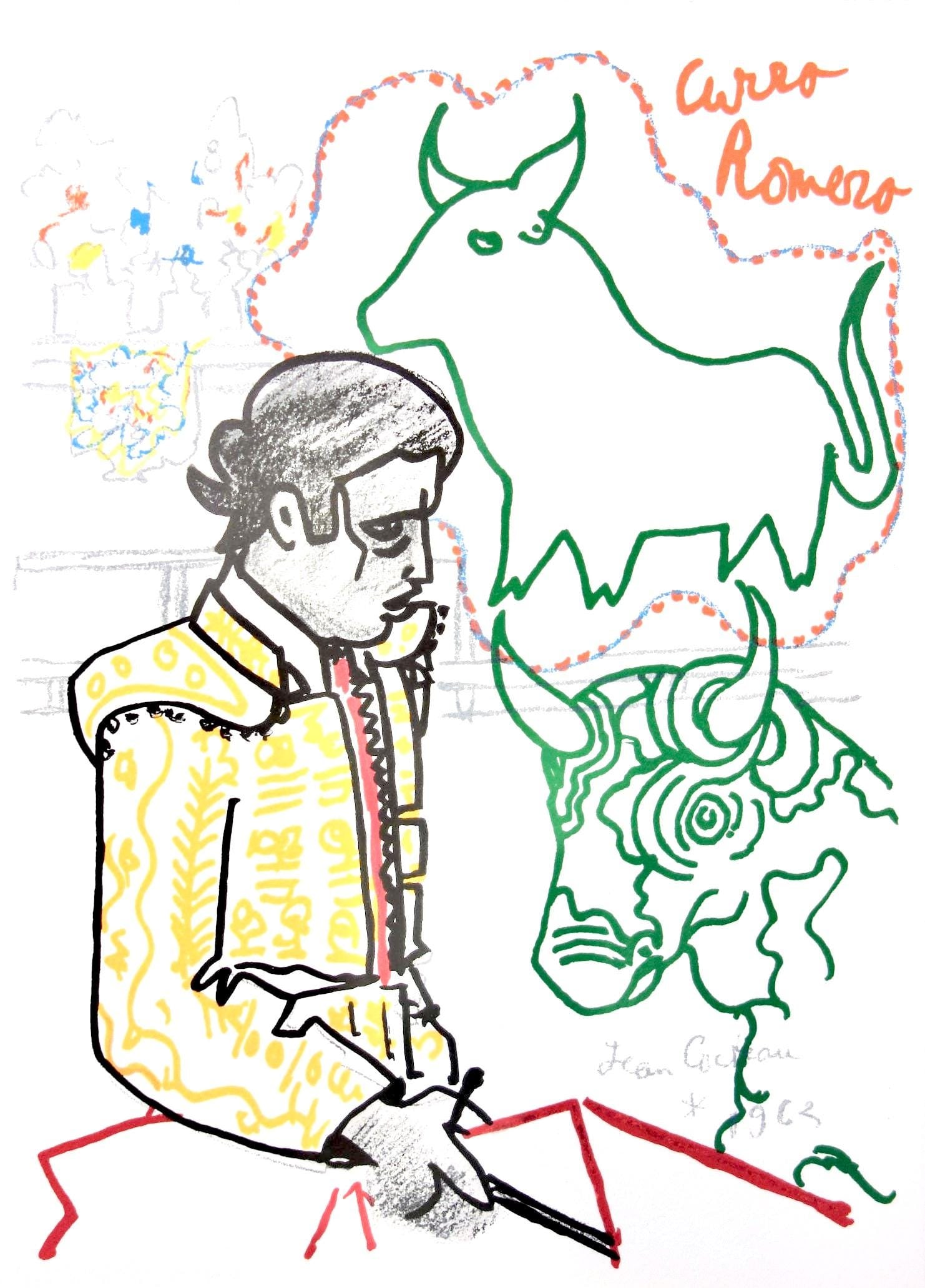 Jean Cocteau, Curro Romero, Taureaux, Lithographies de Jean Cocteau, Limited Edition Lithograph (1 of 4)