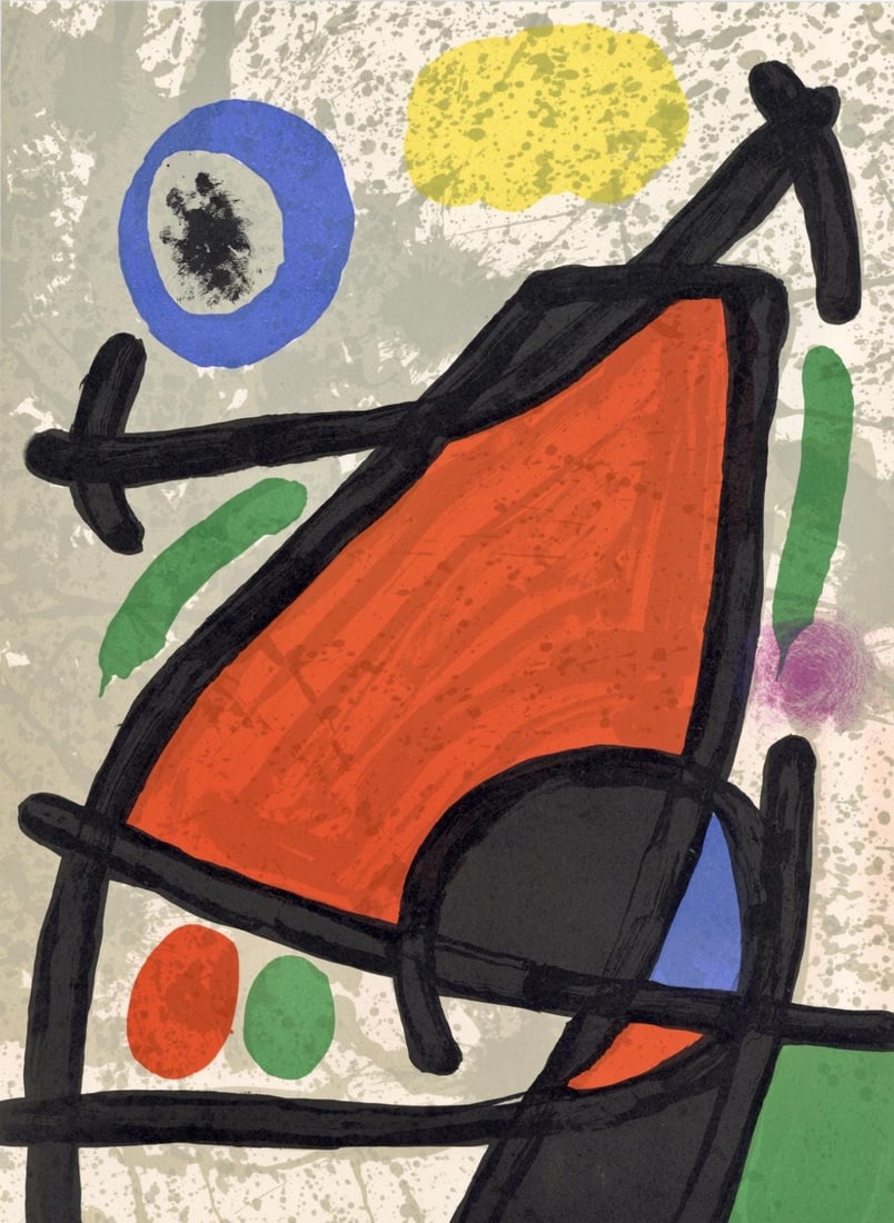 Joan Miro, Composition, Derriere le miroir, Limited Edition Lithograph (1 of 4)