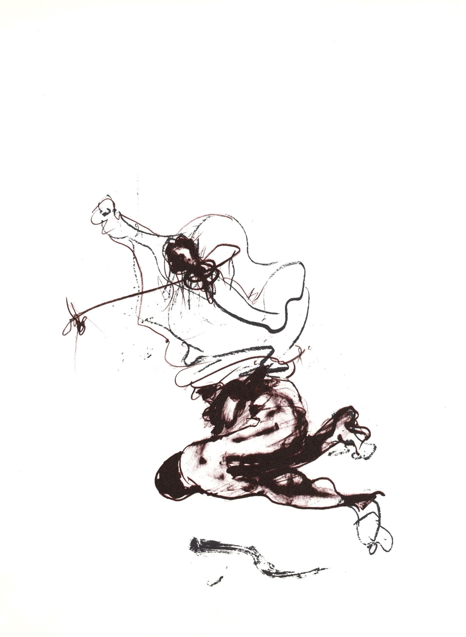 Paul Rebeyrolle, Composition, Hommage a Aime et Marguerite Maeght, Derriere le miroir, Limited: Lithograph on velin paper. Paper Size: 15 x 11 inches. Inscription: Unsigned and unnumbered, as issued. Notes: From the folio, Derriere le miroir, N deg 250, Hommage a Aime et Marguerite Maeght, 1982.