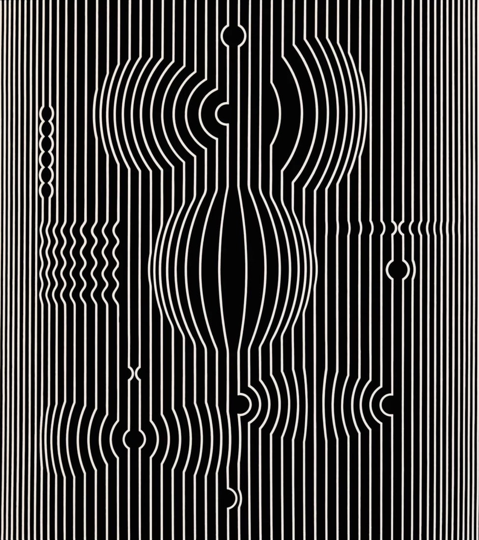 Victor Vasarely, Composition, Ondulatoires, Limited Edition Heliogravure (1 of 4)