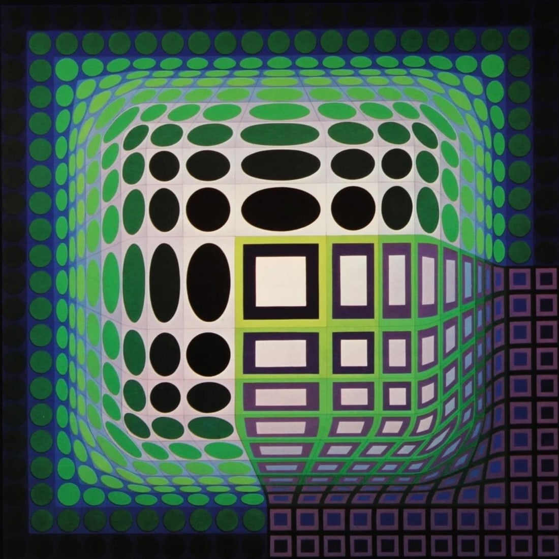 Victor Vasarely, Composition, Damier, Limited Edition Heliogravure (1 of 4)