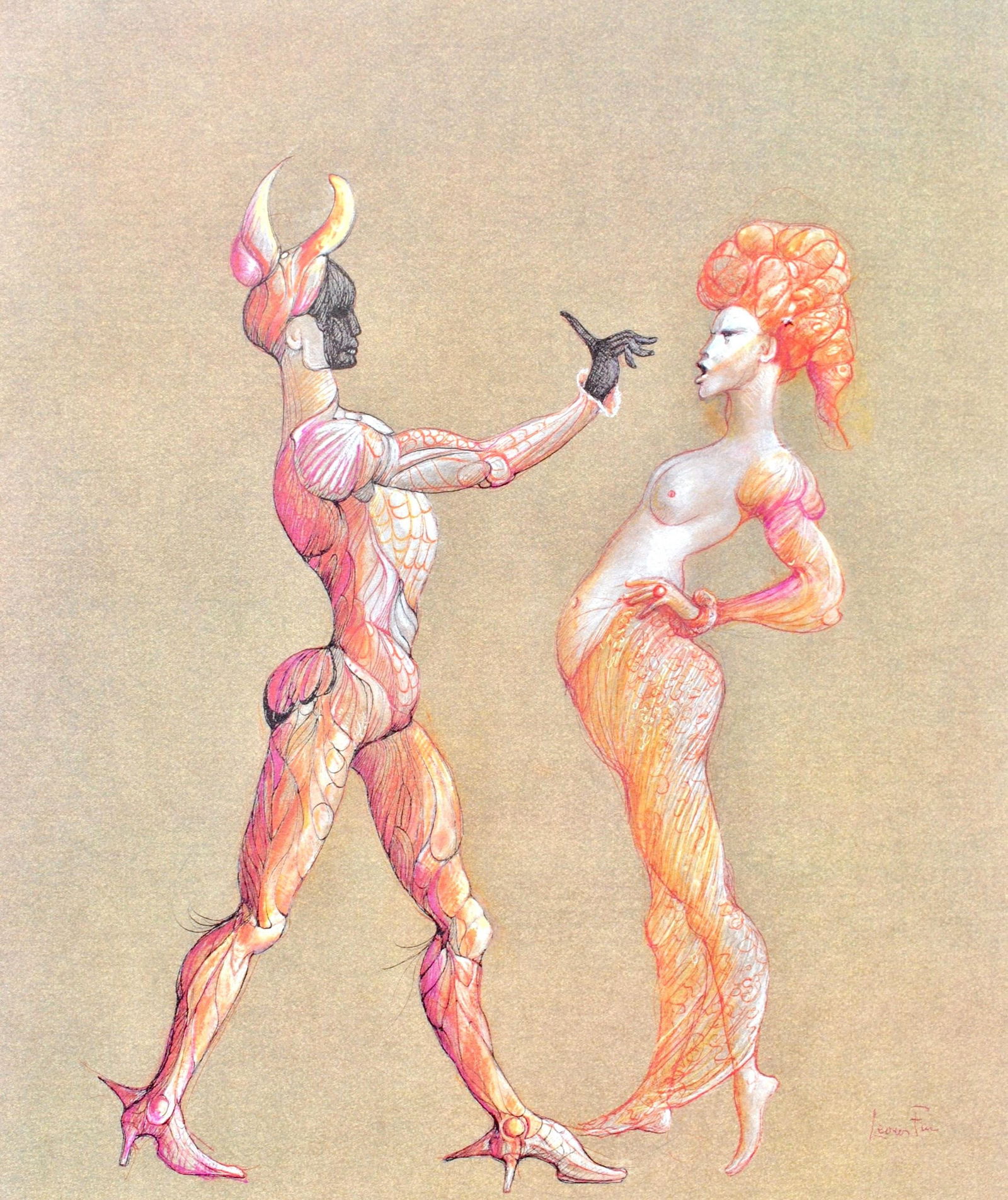 Leonor Fini, Composition, Fruits de la Passion, XXe siecle, Limited Edition Heliogravure: Heliogravure on velin de Rives pur chiffon paper, manufactured by Les papeteries de Rives, Voiron, France. Paper Size: 16.93 x 14.17 inches. Inscription: Signed in the plate and unnumbered, as issued.