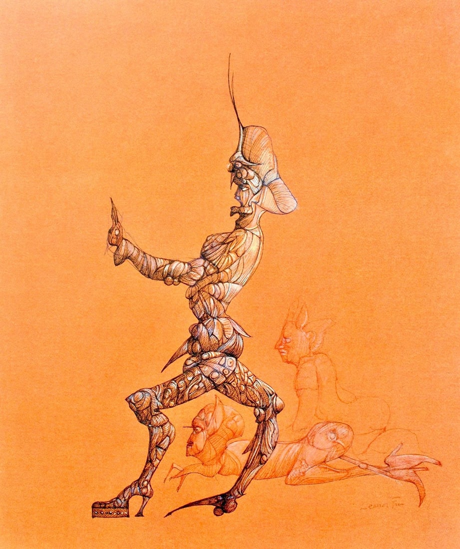 Leonor Fini, Composition, Fruits de la Passion, XXe siecle, Limited Edition Heliogravure: Heliogravure on velin de Rives pur chiffon paper, manufactured by Les papeteries de Rives, Voiron, France. Paper Size: 16.93 x 14.17 inches. Inscription: Signed in the plate and unnumbered, as issued.