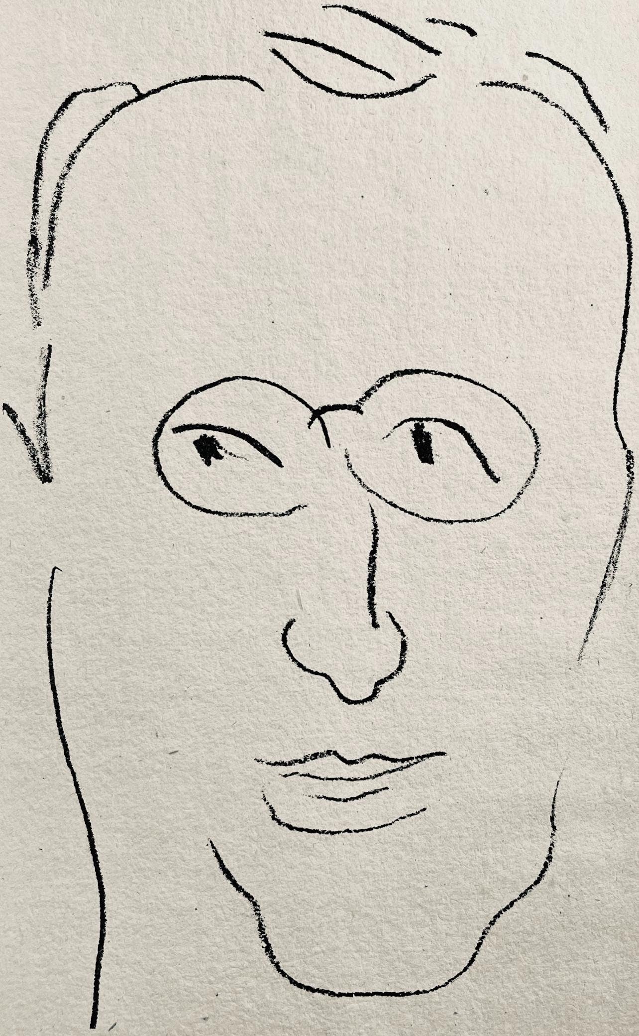 Henri Matisse, Lithographie XII (Duthuit 20), Repli, Gravures de Henri Matisse, Limited Edition: Lithograph on velin a la forme des papeteries d'Arches paper. Unsigned and unnumbered. Paper Size: 10 x 6.375 inches. Excellent condition. Notes: From the volume, Repli, Gravures de Henri Matisse, 194