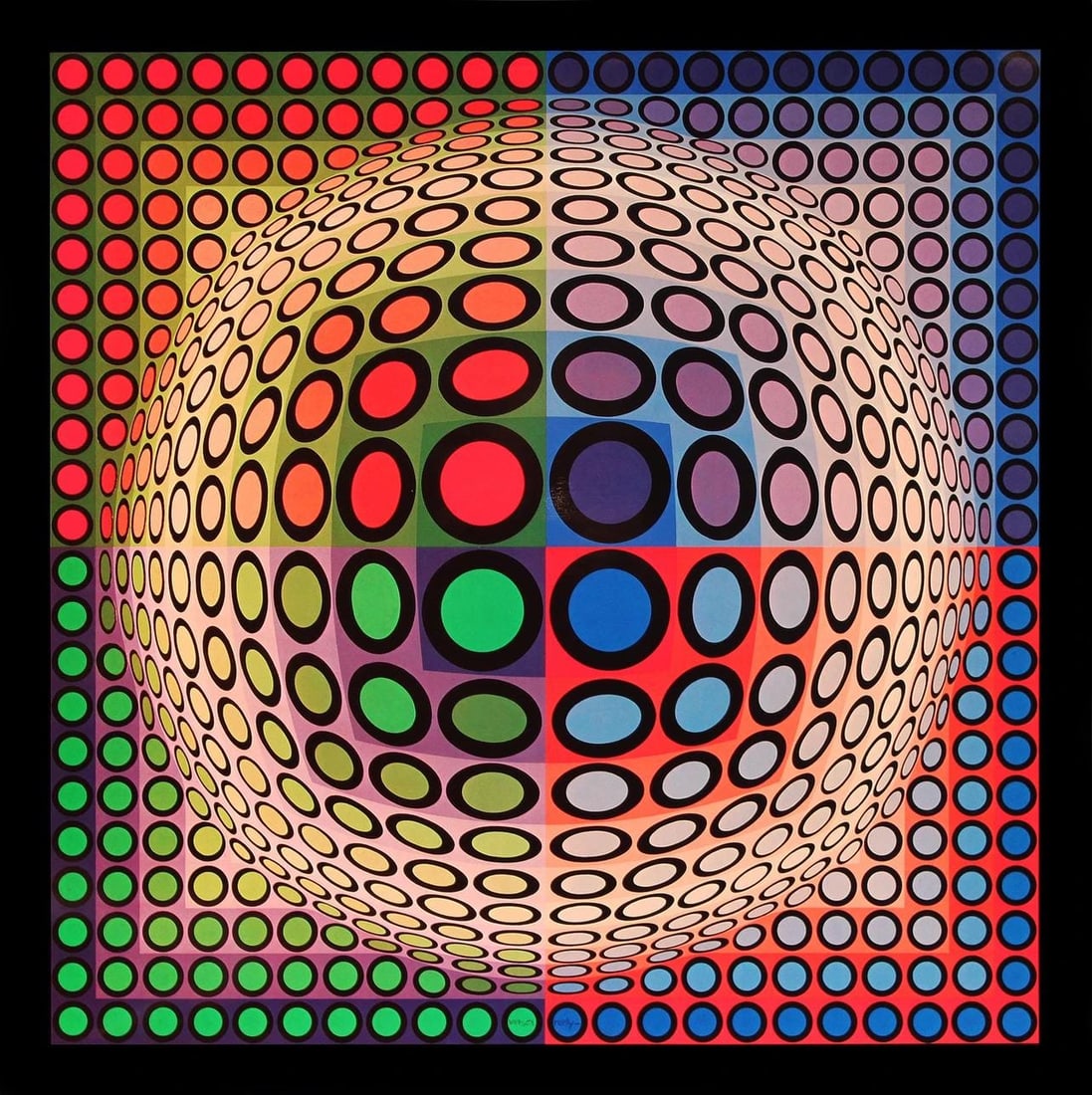 Victor Vasarely, Composition, Progressions I, Limited Edition Heliogravure (1 of 4)