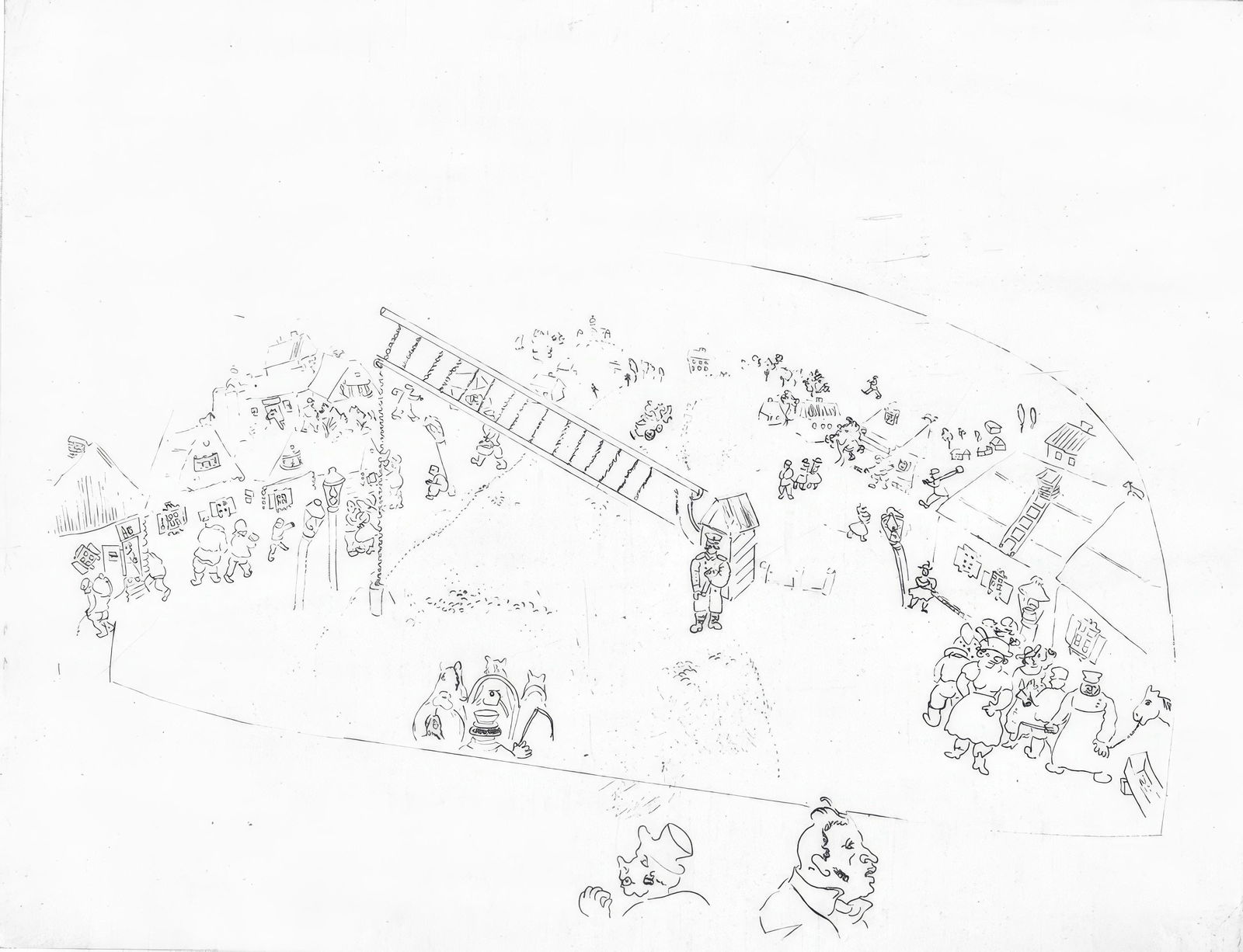 Marc Chagall, A la barriere de la ville (Cramer 17), Nicolas Gogol, Les Ames mortes, Limited Edition: Etching on velin d'Arches filigrane paper. Paper size: 10.827 x 17.764 inches. Condition: Very good/excellent, consistent with age. Inscription: Unsigned and unnumbered as issued. Notes: From the foli