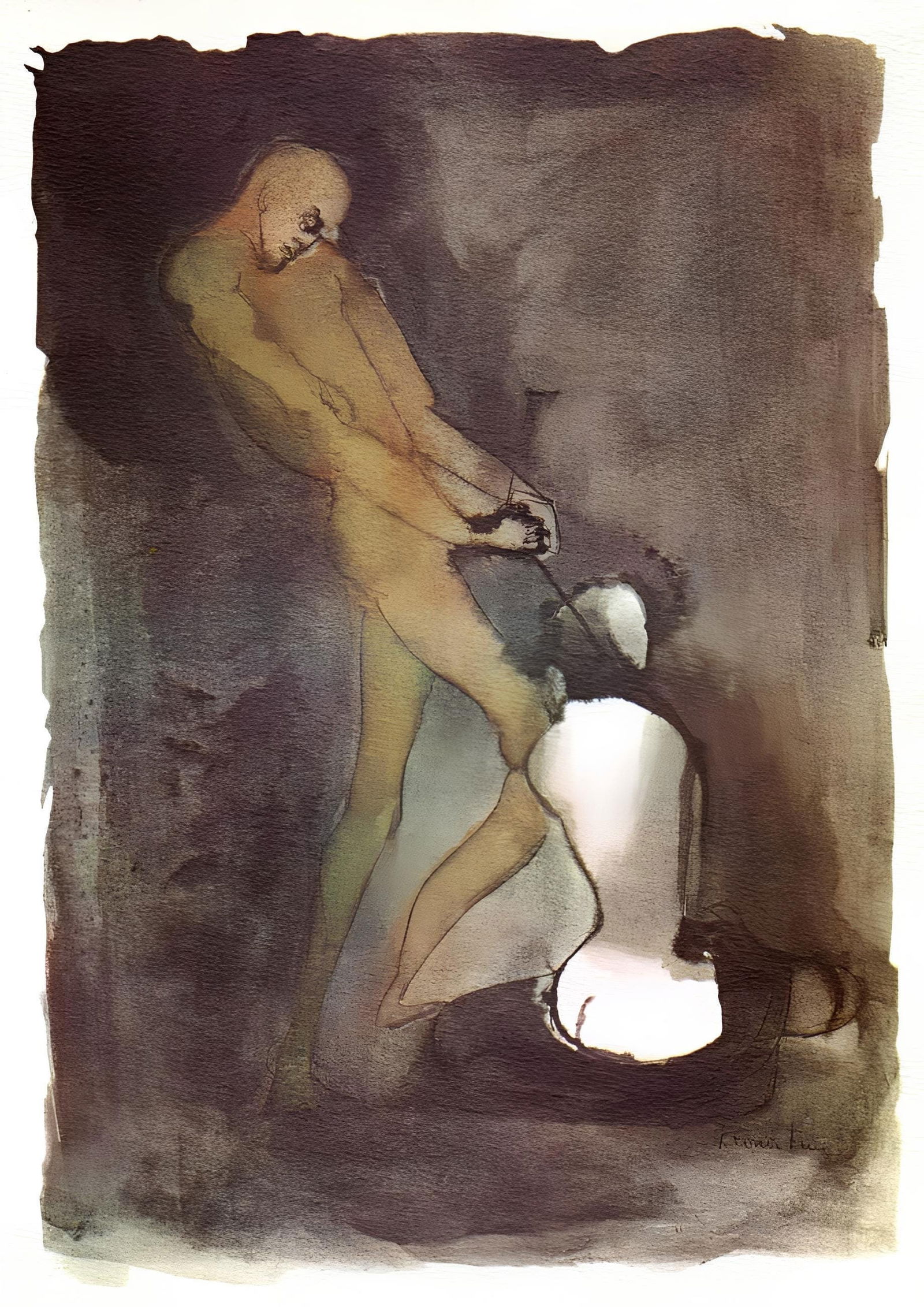 Leonor Fini, Composition, Histoire d'O, Limited Edition Lithograph: Lithograph on velin d'Arches pur chiffon paper. Paper size: 15.16 x 11.22 inches. Excellent condition. Inscription: signed in the plate and unnumbered, as issued. Notes: from the folio, L'Histoire d'O