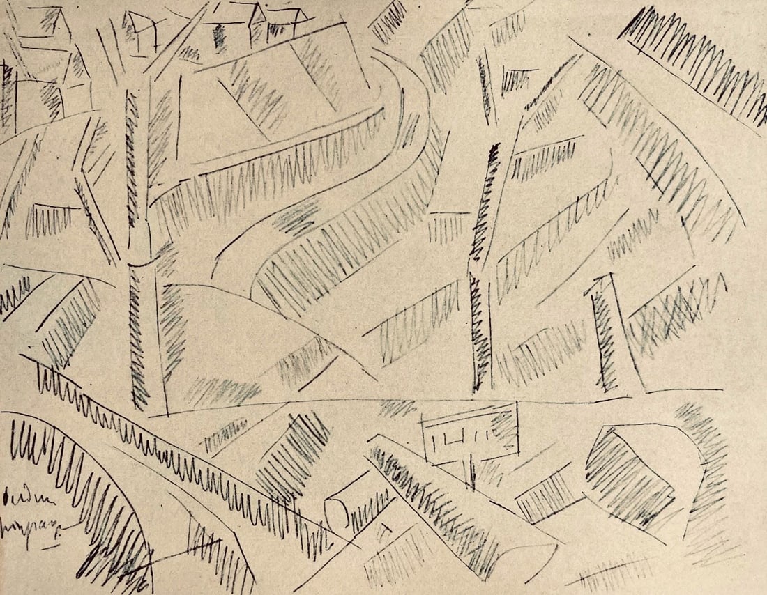 Fernand Leger, Paysage a Verdun, Dessins de Guerre 1915-16, Limited Edition Lithograph (1 of 4)