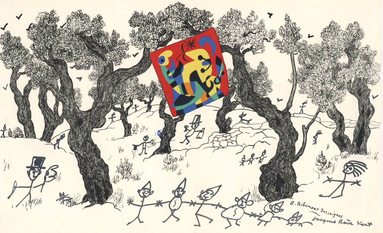 Joan Miro, Jacques Prevert, Composition (Cramer 39), Joan Miro, Limited Edition Lithograph (1 of 4)