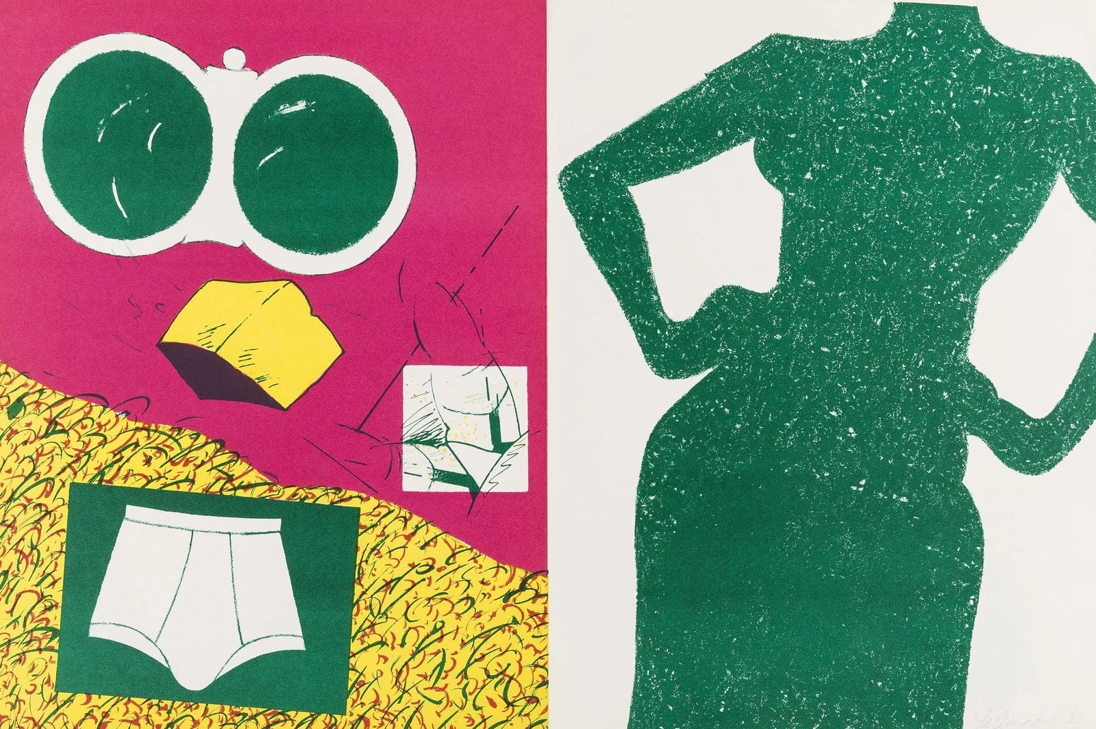 Herve Telemaque, Composition, Suites no8, Rencontres, Limited Edition Lithograph (1 of 4)