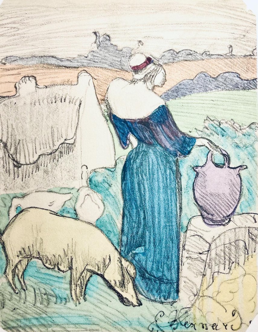 Emile Bernard, Composition, Eloge de Emile Bernard, Limited Edition Woodcut (1 of 4)