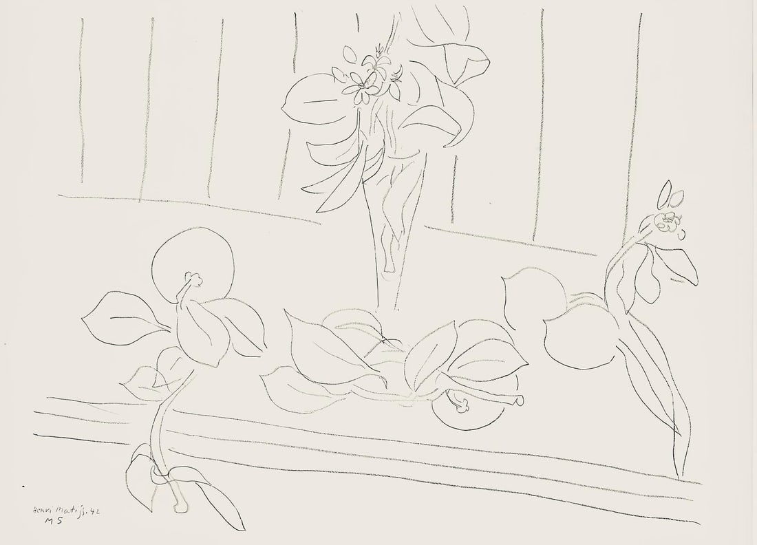 Henri Matisse, Serie M, var. 5 (Duthuit 9), Henri Matisse, Dessins, Themes et variations, Limited: Lithograph on velin pur fil paper. Paper Size: 9.625 x 12.875 inches. Excellent condition. Inscription: Signed in the plate and unnumbered, as issued. Notes: From the folio, Henri Matisse, Dessins, Th