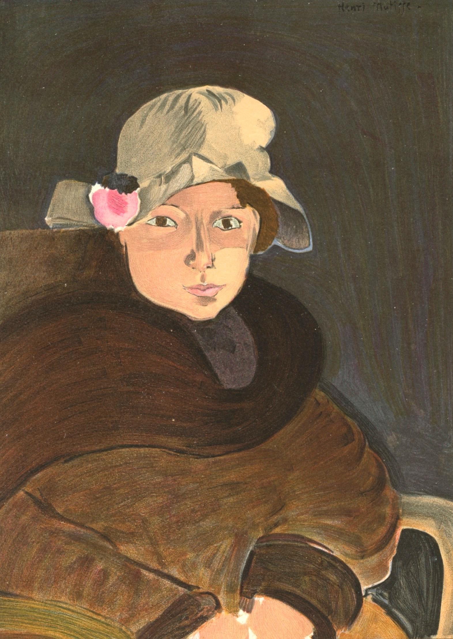 Henri Matisse, Margueritte Matisse, Portraits par Henri Matisse, Limited Edition Lithograph: Lithograph on velin paper, mounted on velin paper backing sheet, as issued. Paper Size: 12 x 9.25 inches; image size: 9.84 x 7.08 inches. Inscription: Signed in the plate and unnumbered, as issued. Co