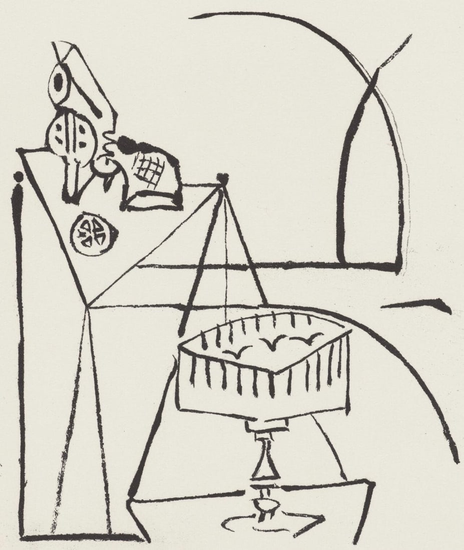 Oscar Dominguez, Composition, Feuilles eparses, Limited Edition Etching (1 of 4)