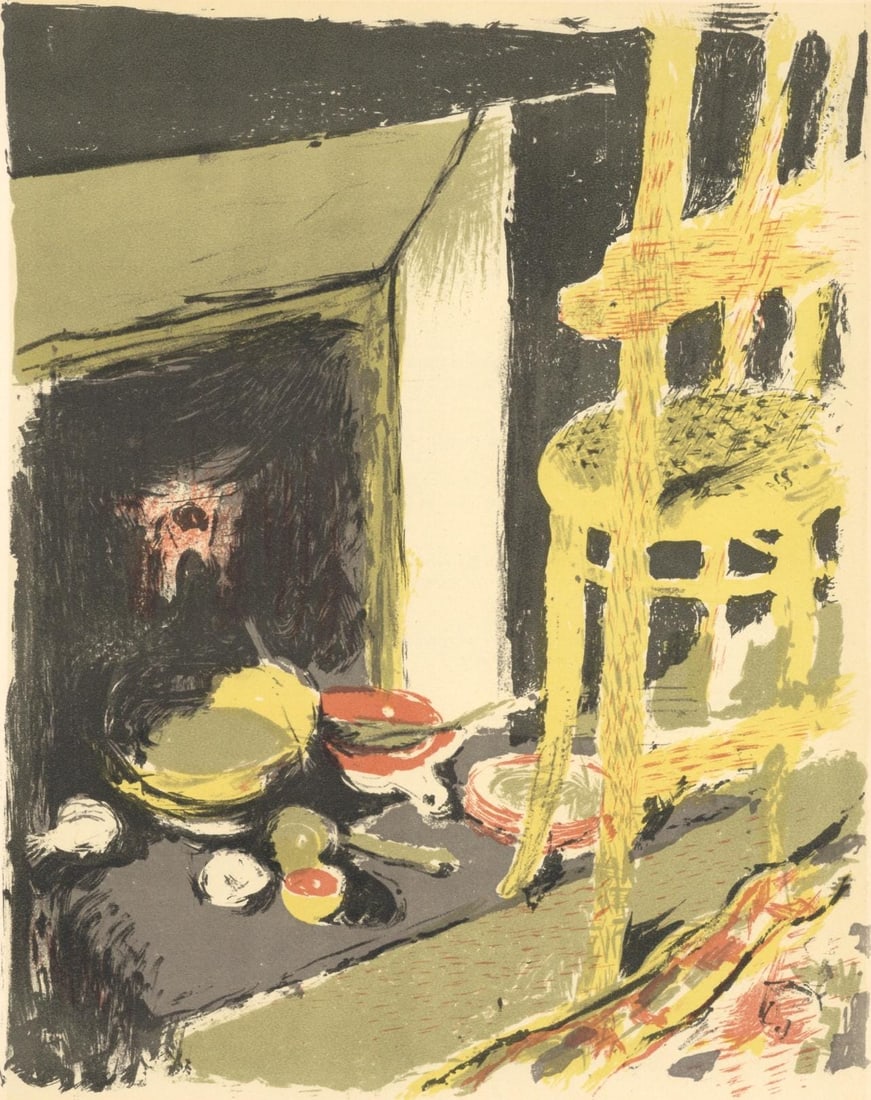 Edouard Vuillard, L'Atre, L'œuvre grave de Vuillard, Limited Edition Lithograph: Lithograph on grand velin Renage paper. Inscription: Unsigned and unnumbered, as issued. Paper Size: 12.375 x 9.5 inches; image size: 11.81 x 9.05 inches. Excellent condition. Notes: From the album, L