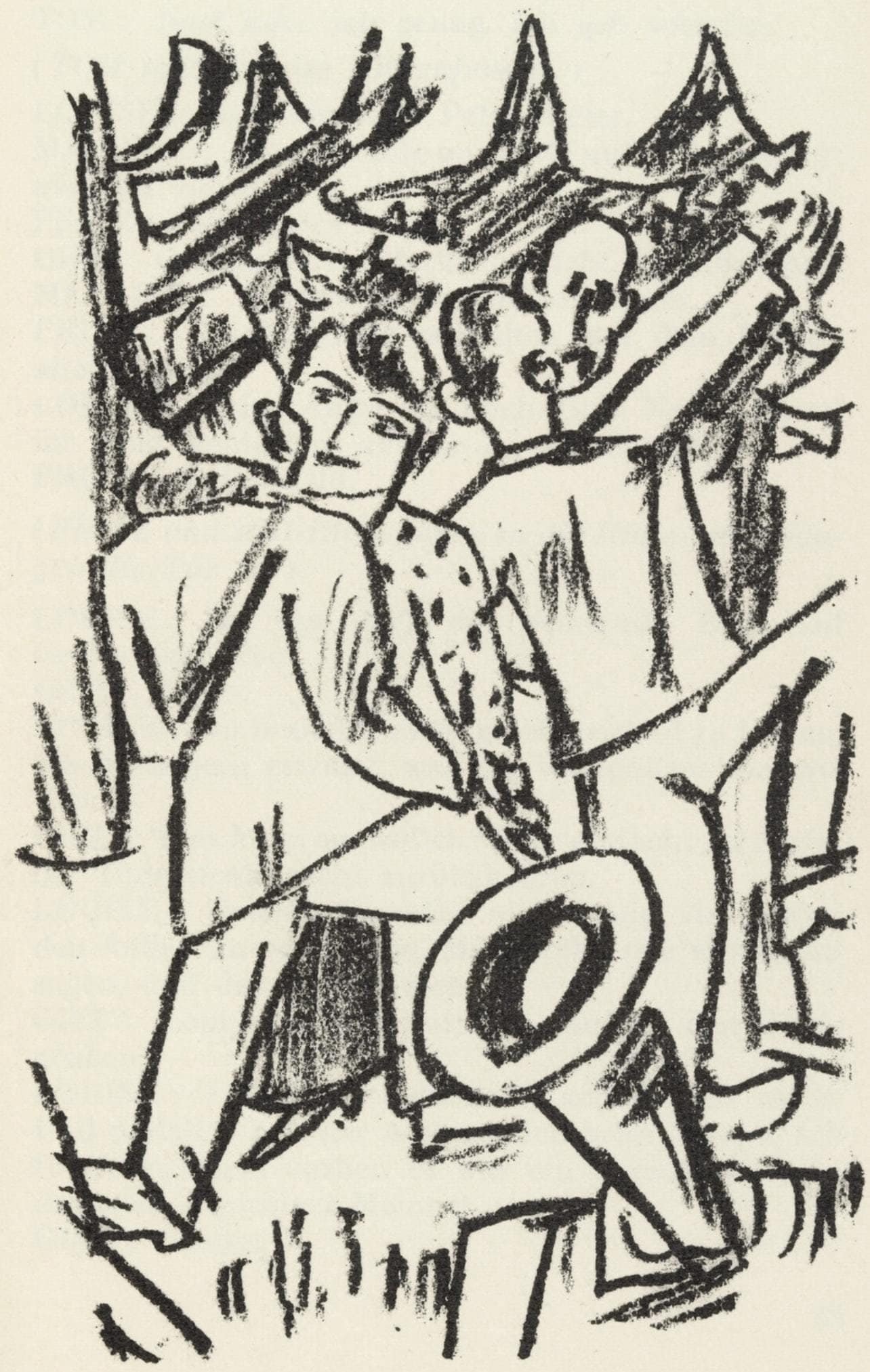 Max Beckmann, Composition (Gallwitz 286; Hofmaier 323-329; Rifkind 150 1-7), Der Mensch ist kein: Lithograph on Van Gelder Zonen Butten paper. Paper size: 8.6875 x 5.3125 inches. Excellent condition. Unsigned and unnumbered, as issued. Notes: From the album, Der Mensch ist kein Haustier, 1937. Pub