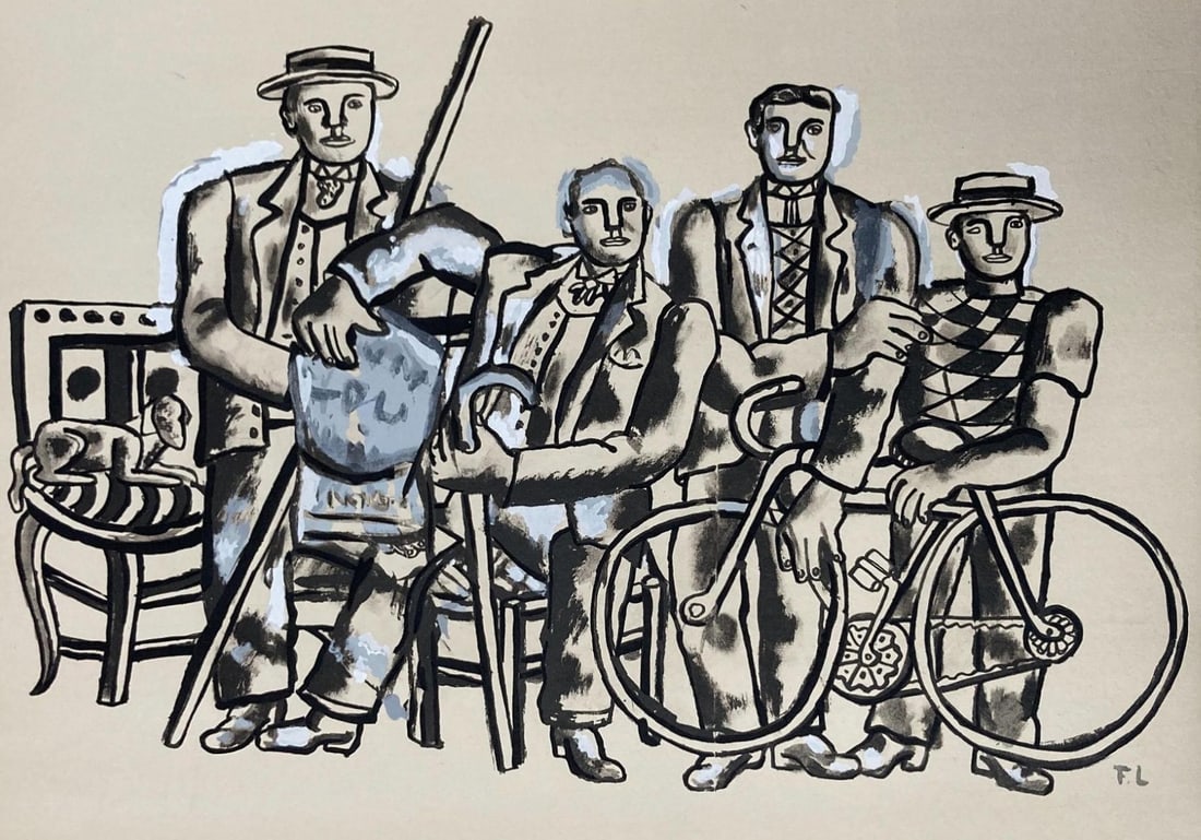 Fernand Leger, Composition, Contrastes, Limited Edition Lithograph: Lithograph and stencil on papier a la cuve du moulin Richard de Bas specialement filigrane pour cette edition paper. Paper size: 15.25 x 20.25 inches. Excellent condition. Inscription: signed in the p