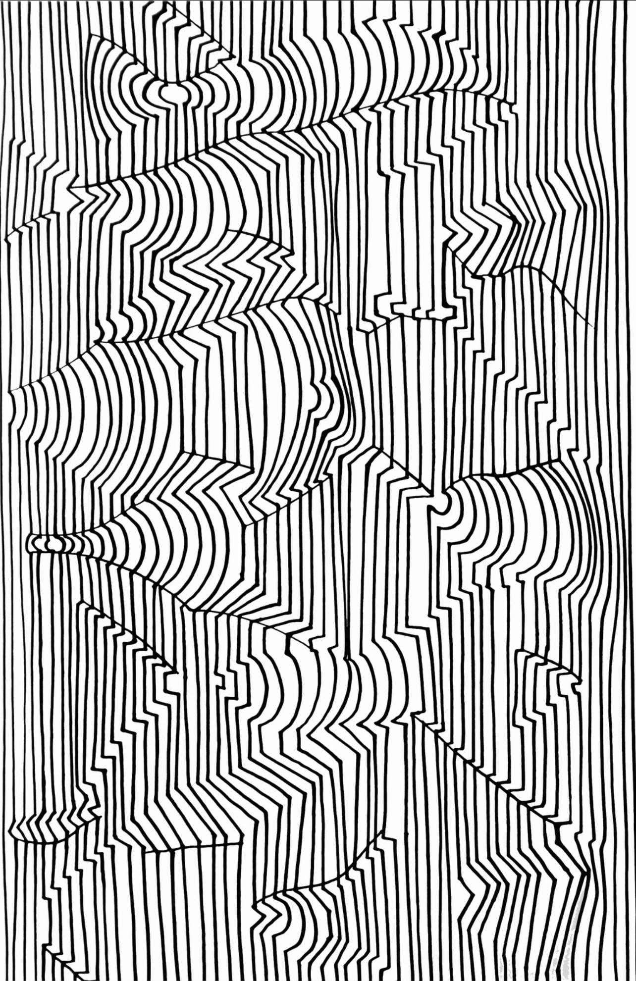 Victor Vasarely, Composition, Ondulatoires, Limited Edition Heliogravure: Heliogravure on 280 gm M2 gloss paper. Paper Size: 11.61 x 9.25 inches. Excellent condition. Notes: From the folio, Ondulatoires, 1973. Published and printed by Editions du Griffon, Neuchatel, Switzer