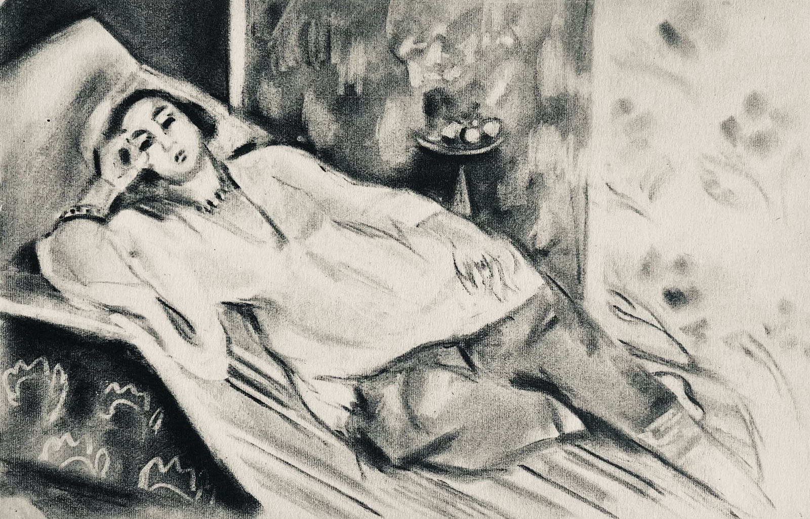 Henri Matisse, Composition (Dutel 3), Dessins de Henri-Matisse, Limited Edition Lithograph: Lithograph on velin Lafuma paper. Unsigned and unnumbered. Paper Size: 10 x 8 inches. Excellent condition. Notes: From the album, Dessins de Henri-Matisse, 1925. Published by Editions des Quatre