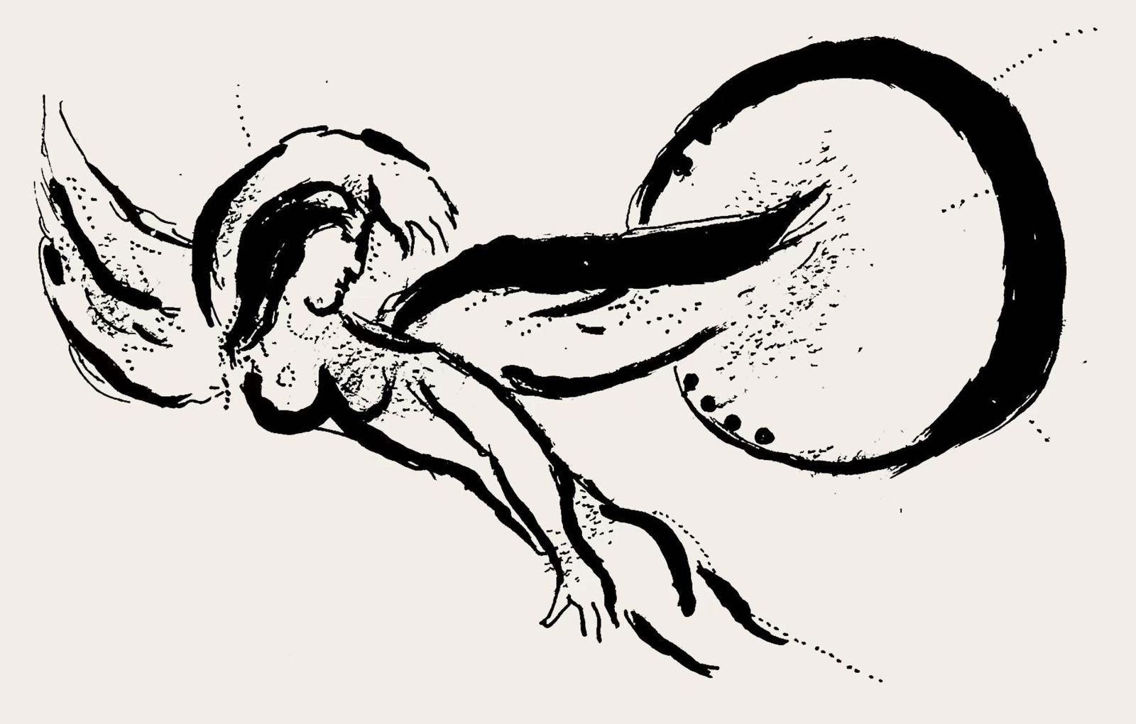 Marc Chagall, Composition (Cramer 33), Derriere le miroir, Limited Edition Lithograph: Lithograph on velin paper. Paper size: 15 x 11 inches. Excellent condition. Inscription: Unsigned and unnumbered, as issued. Notes: From Derriere le miroir, N deg 99-100. Published by Aime Maeght,