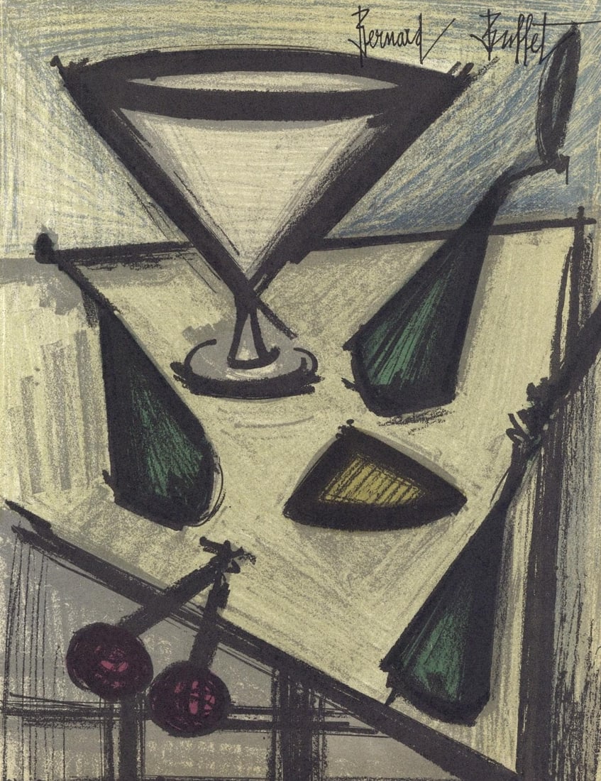 Bernard Buffet, Nature morte aux fruits, Lithographs 1952-1966, Limited Edition Lithograph (1 of 4)