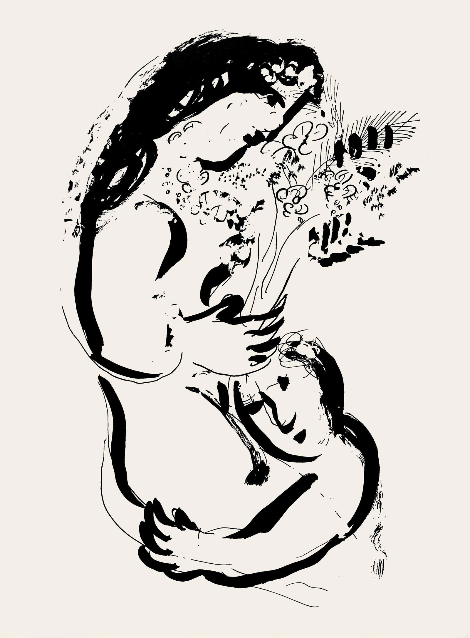 Marc Chagall, Composition (Cramer 33), Derriere le miroir, Limited Edition Lithograph: Lithograph on velin paper. Paper size: 15 x 11 inches. Excellent condition. Inscription: Unsigned and unnumbered, as issued. Notes: From Derriere le miroir, N deg 99-100. Published by Aime Maeght, Edi