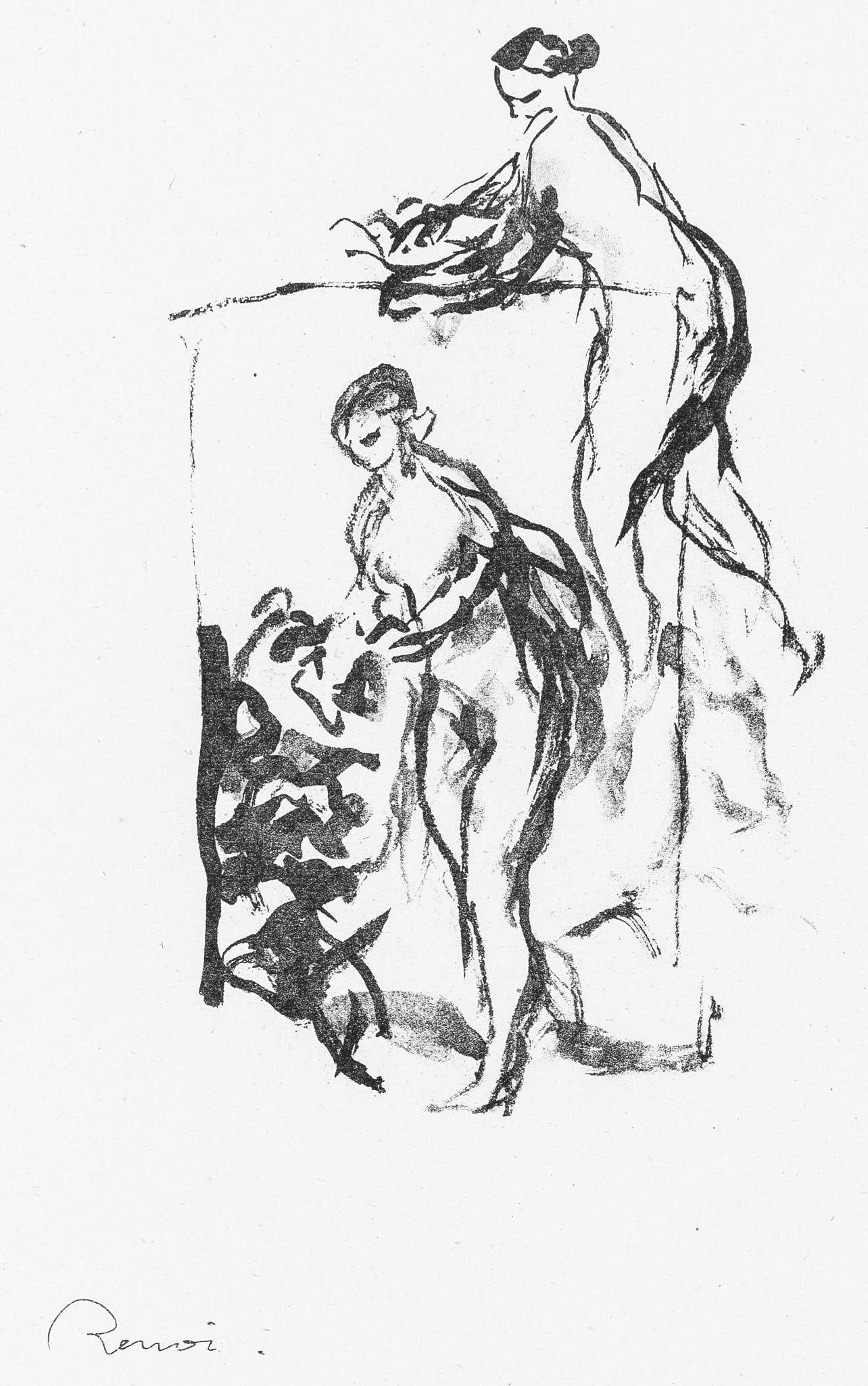 Pierre-Auguste Renoir, Femme au cep de vigne, Les Lithographies de Renoir, Limited Edition: Lithograph on grand velin Renage filigrane a la marque de l'editeur paper. Inscription: Signed in the plate and unnumbered, as issued. Paper Size: 12.5 x 9.5 inches; image size: 8.27 x 6.69 inches. Co