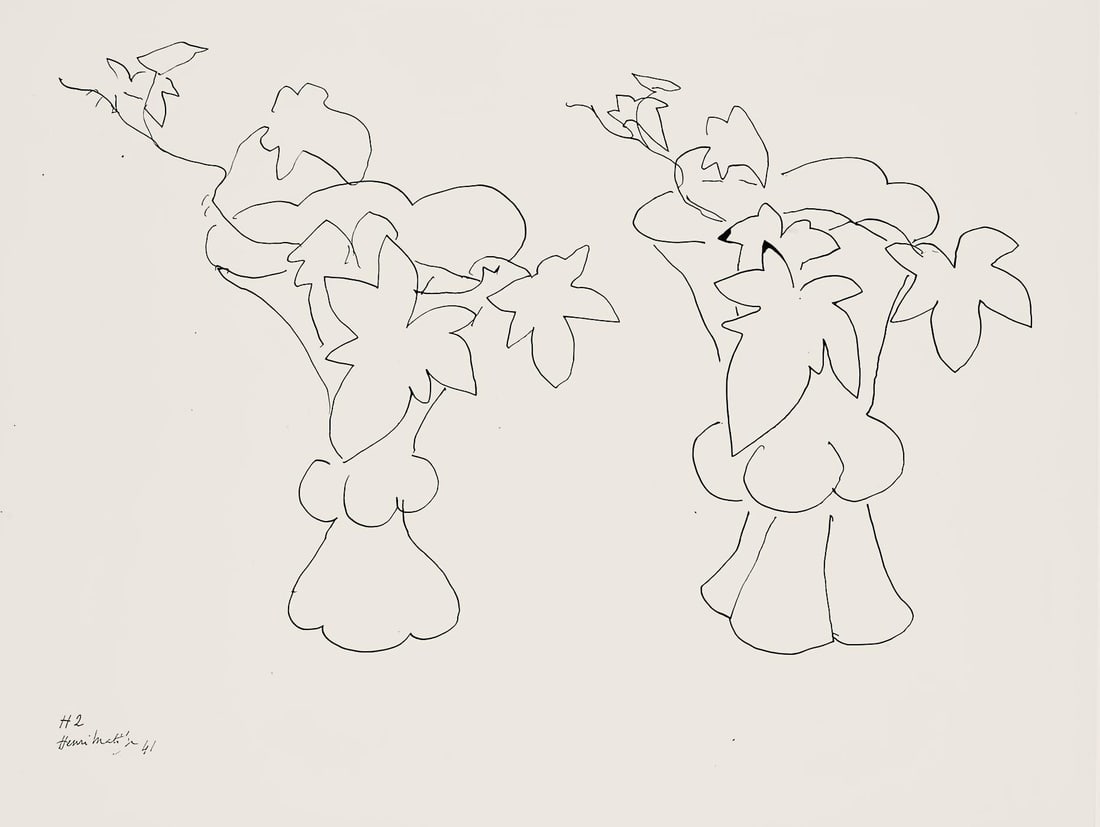 Henri Matisse, Serie H, var. 2 (Duthuit 9), Henri Matisse, Dessins, Themes et variations, Limited: Lithograph on velin pur fil paper. Paper Size: 9.625 x 12.875 inches. Excellent condition. Inscription: Signed in the plate and unnumbered, as issued. Notes: From the folio, Henri Matisse, Dessins, Th