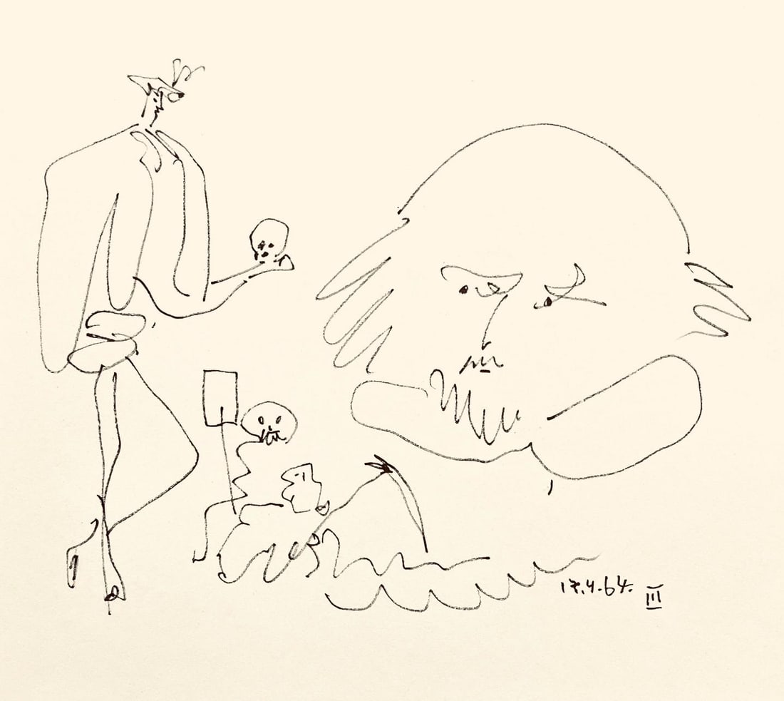 Pablo Picasso, Shakespeare III (Bloch 1197), Picasso-Aragon Shakespeare, Limited Edition Lithograph: Lithograph on velin paper. Paper Size: 19 x 13 inches. Excellent condition. Inscription: Unsigned and unnumbered, as issued. Notes: From the volume, Picasso-Aragon Shakespeare, 1965. Published by Harr