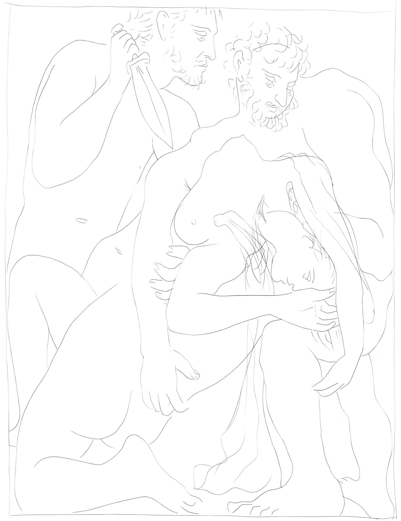 Pablo Picasso, Polyxene, fille de Priam, est egorgee sur la tombe d'Achille, Les Metamorphoses,: Lithograph on velin papier Verge fin blanc des papeteries de Bellerive paper. Paper size: 11.02 x 8.66 inches. Inscription: Unsigned and unnumbered, as issued. Condition: Very good/excellent, consiste