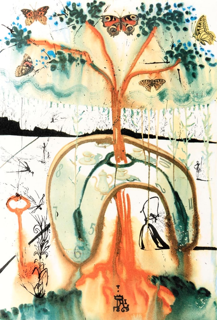 Salvador Dali, A Mad Tea Party (Field 69-5, A-M), Alice's Adventures in Wonderland, Limited Edition (1 of 4)