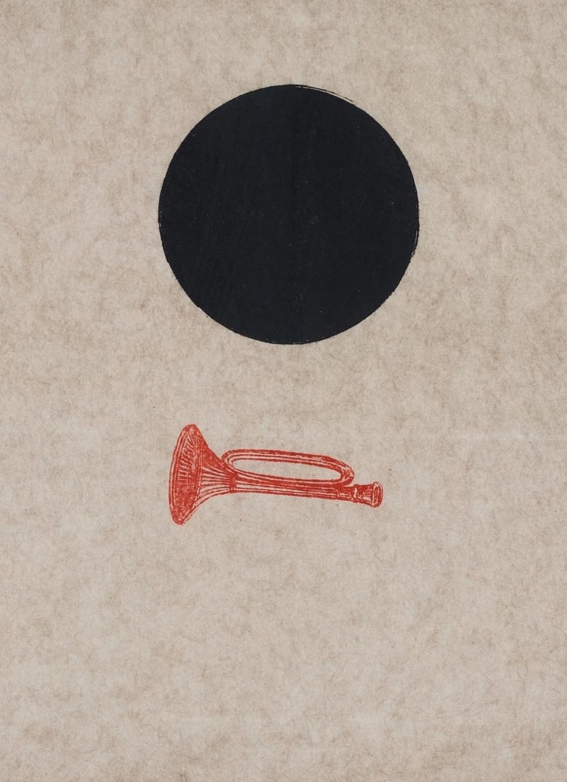 Max Ernst, Composition (Spies/Leppien 218), La Ballade du Soldat, Limited Edition Lithograph: Lithograph on velin d'Arches paper. Paper size: 21.875 x 15 inches. Excellent condition. Unsigned and unnumbered, as issued. Notes: From the folio, La Ballade du Soldat, 34 Lithographies Originales de