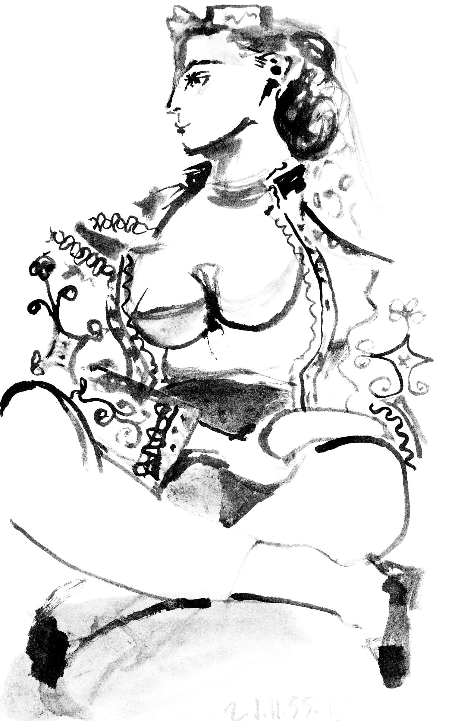 Pablo Picasso, Composition (Cramer 101), Carnet de la Californie, Limited Edition Collotype: Collotype on velin d'Arches paper. Paper size: 16.5 x 10.375 inches. Inscription: Unsigned and unnumbered, as issued. Catalogue raisonne reference: Goeppert, Sebastian, et al. Pablo Picasso, the