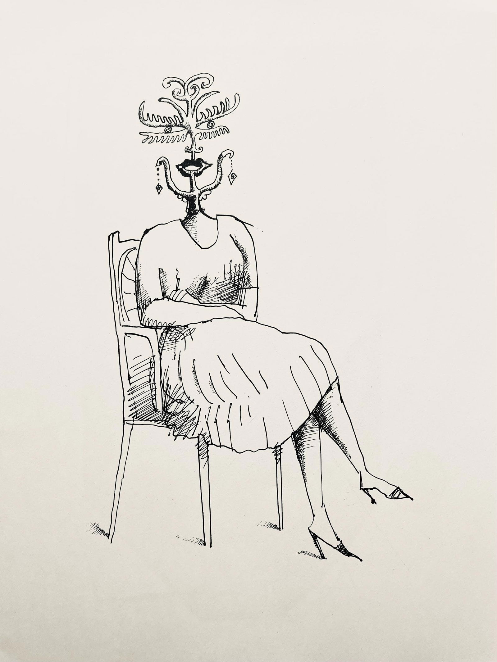 Saul Steinberg, Composition, Derriere le miroir, Limited Edition Lithograph: Lithograph on velin paper. Paper Size: 15 x 11 inches. Excellent condition. Inscription: Unsigned and unnumbered, as issued. Notes: From Derriere le miroir, N deg 157, 1966. Published by Aime Maeght,