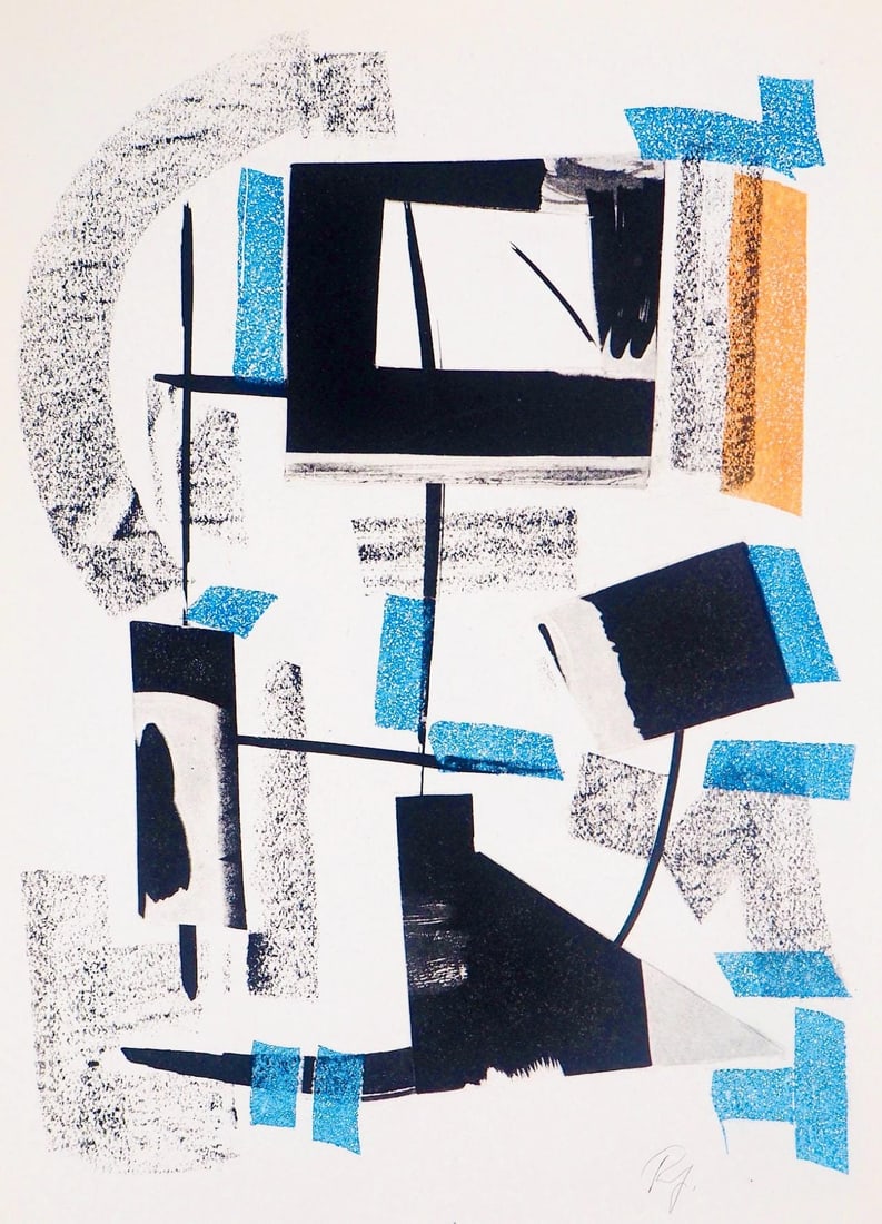 Robert Jacobson, La foule, Paroles peintes I, Limited Edition Etching: Etching on velin Johannot d'Arches paper. Paper size: 15.25 x 11.5 inches. Excellent condition. Inscription: Unsigned and unnumbered, as issued. Notes: From the album, Paroles peintes I, 1962. Publish