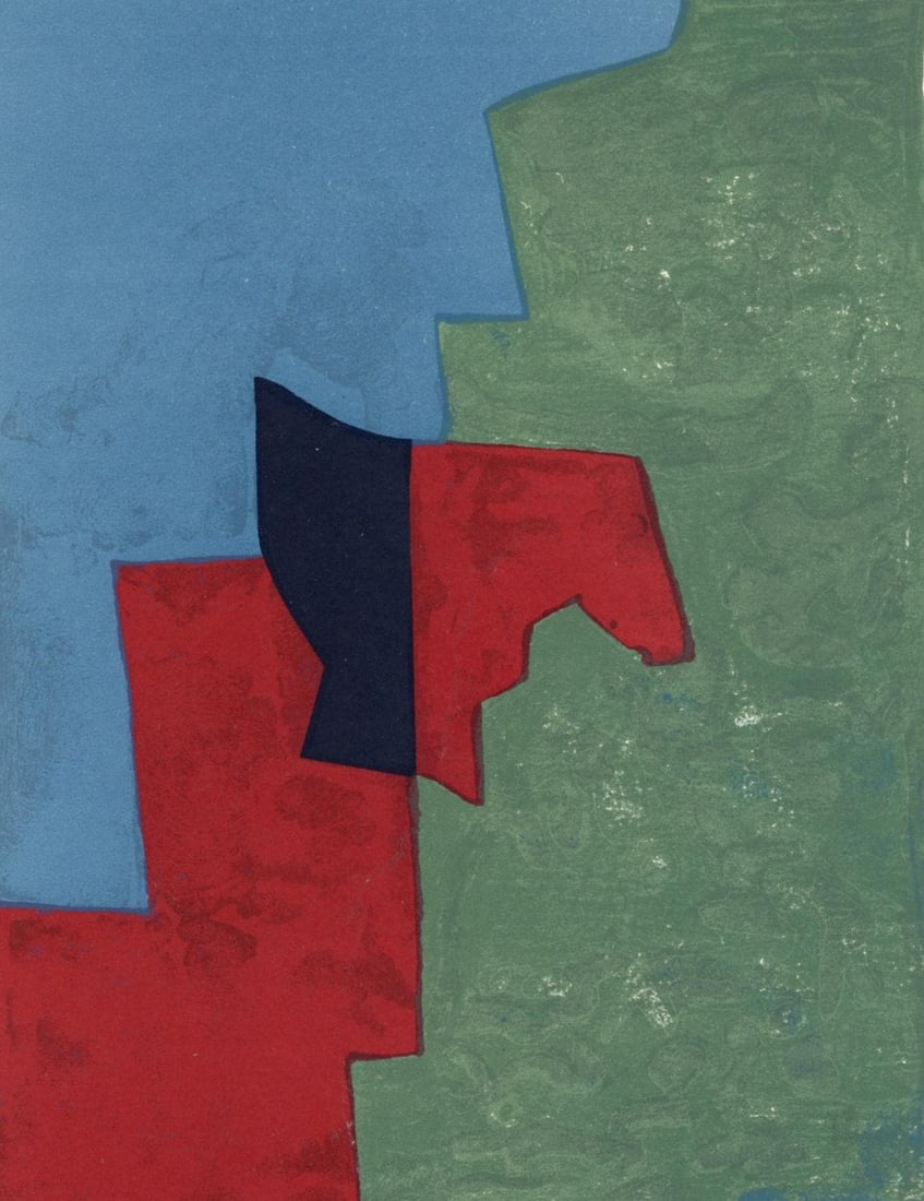 Serge Poliakoff, Composition rouge, verte (Poliakoff/Schneider 32), XXe siecle, Limited Edition (1 of 4)