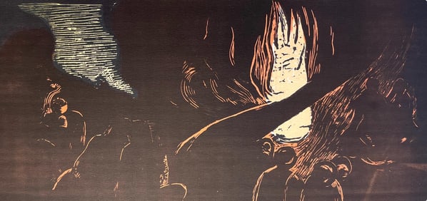 Paul Gauguin, The Devil Speaks (Mahna No Varua Ino), Gauguin, Limited Edition Woodcut