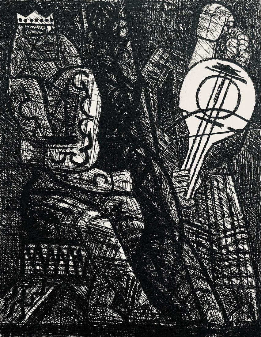 Marcel Gromaire, Remords De Macbeth, Scene XIII, Shakespeare, Macbeth, Eaux-fortes de Gromaire, (1 of 4)