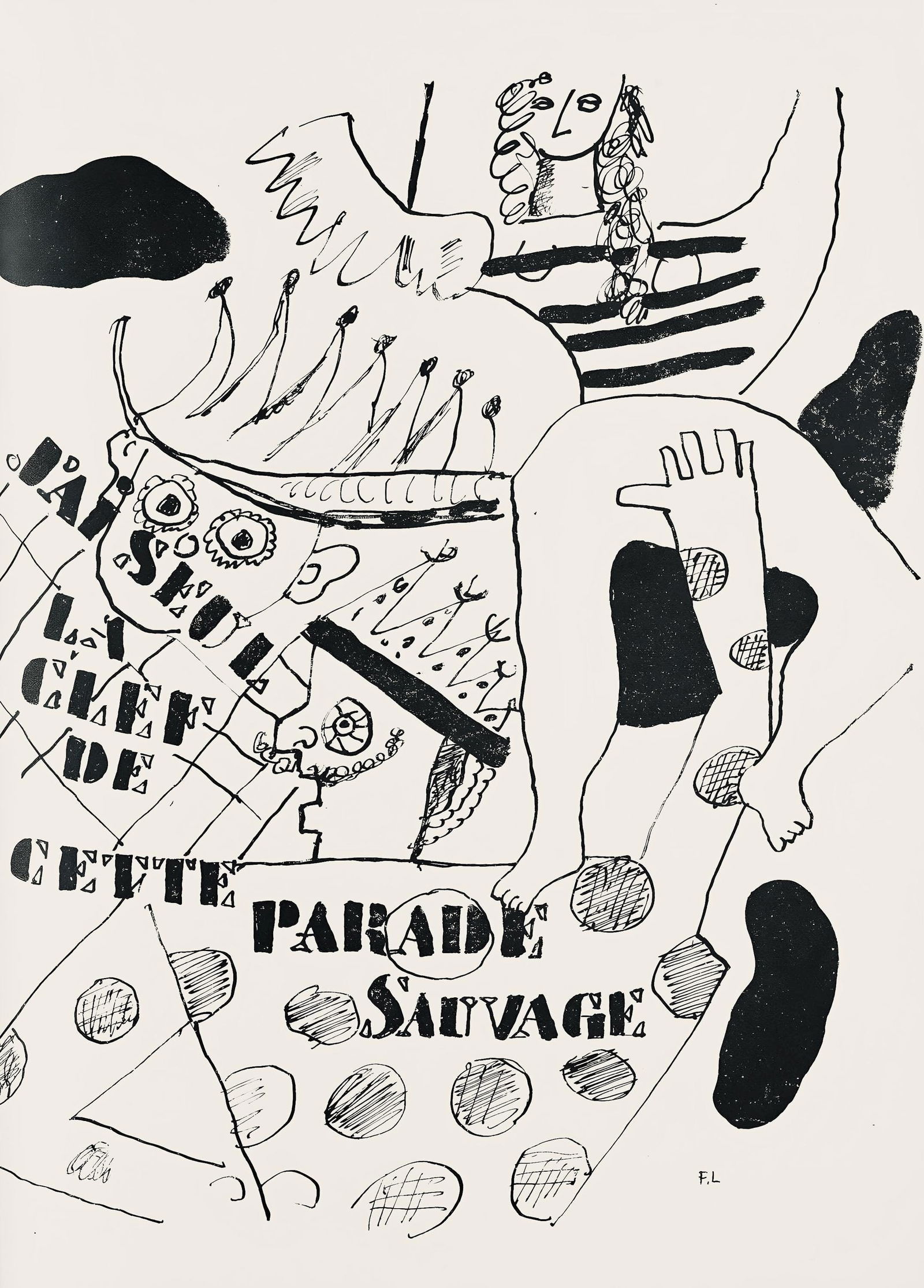 Fernand Leger, Composition (Saphire 24-38), Les Illuminations, Limited Edition Lithograph: Lithograph on papier velin teinte, fait a la main paper. Paper size: 13 x 9.75 inches. Excellent condition. Inscription: Unsigned and unnumbered, as issued. Notes: From the folio, Les Illuminations, 1